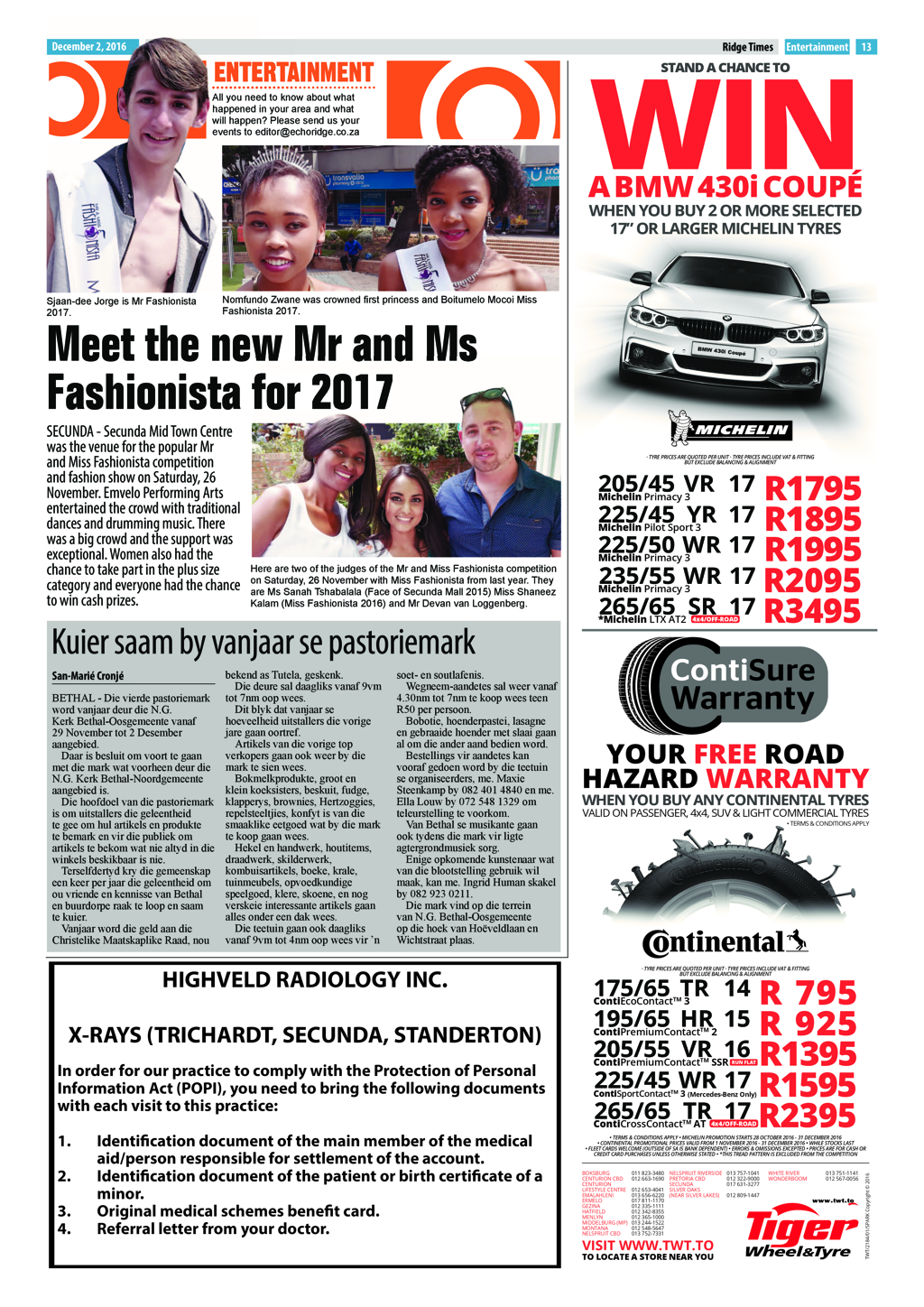Ridge Times, 2 December 2016 page 13