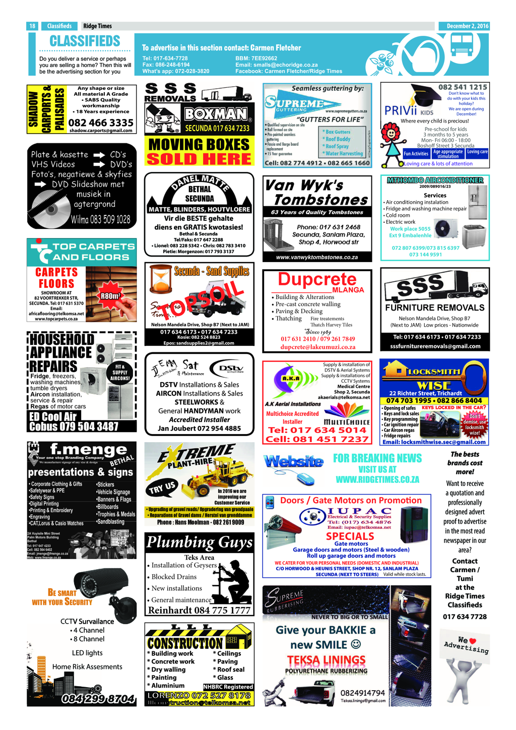 Ridge Times, 2 December 2016 page 18