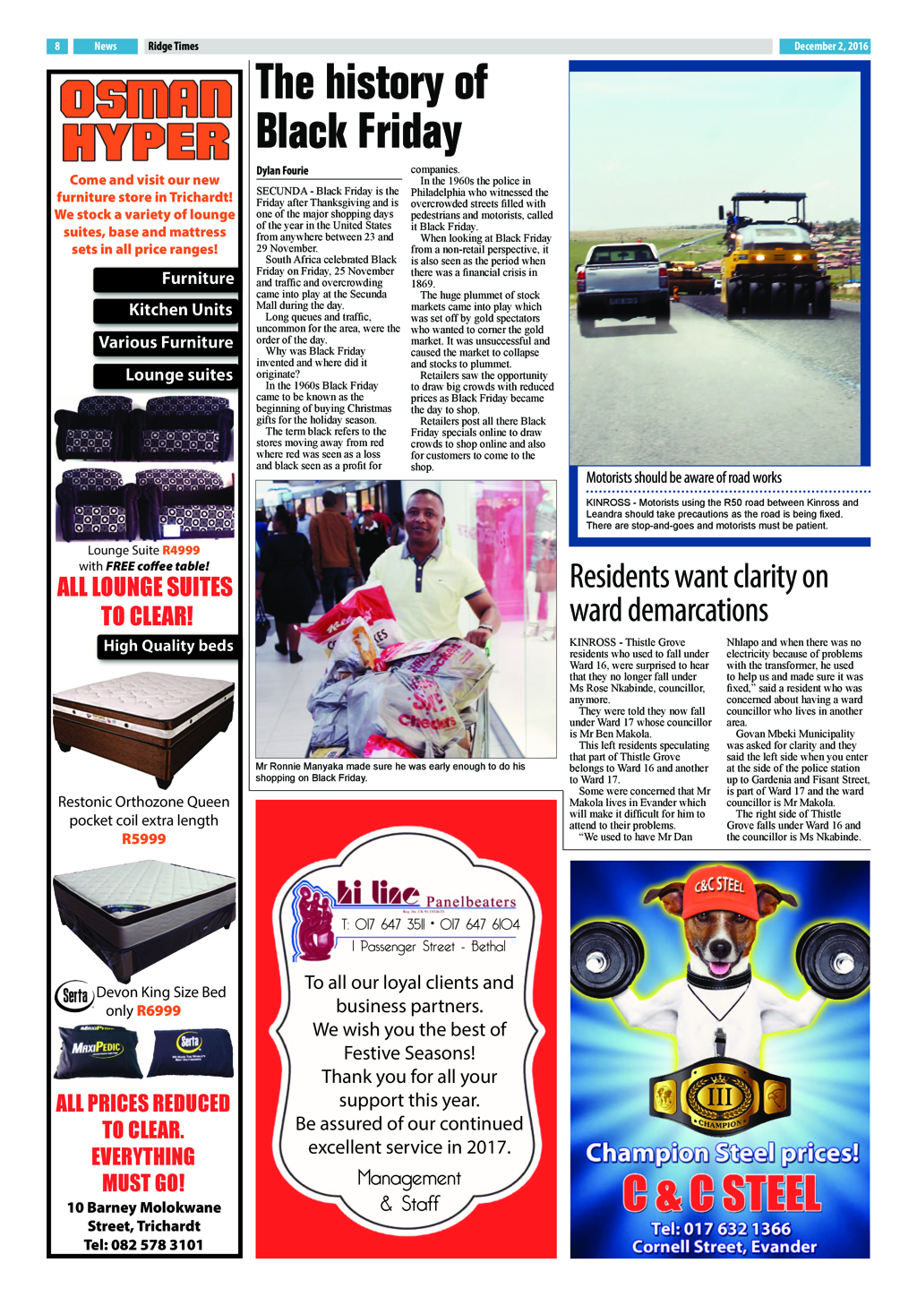 Ridge Times, 2 December 2016 page 8