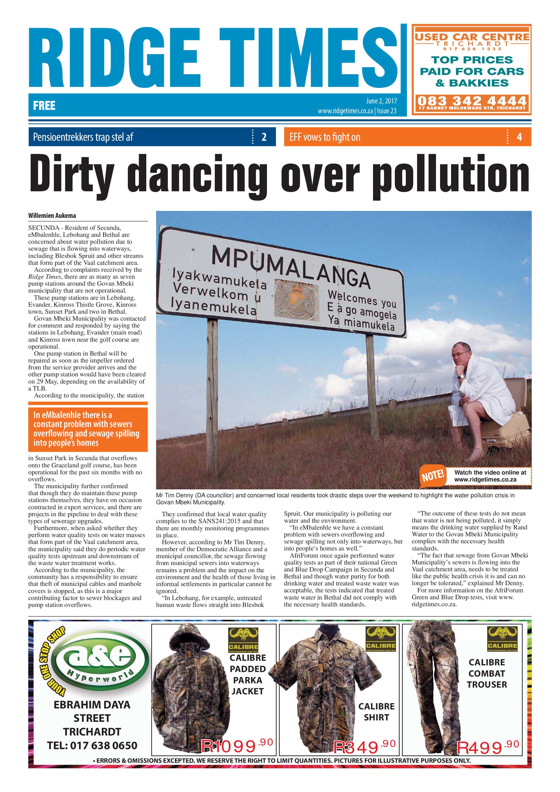Ridge Times, 2 June 2017 page 1