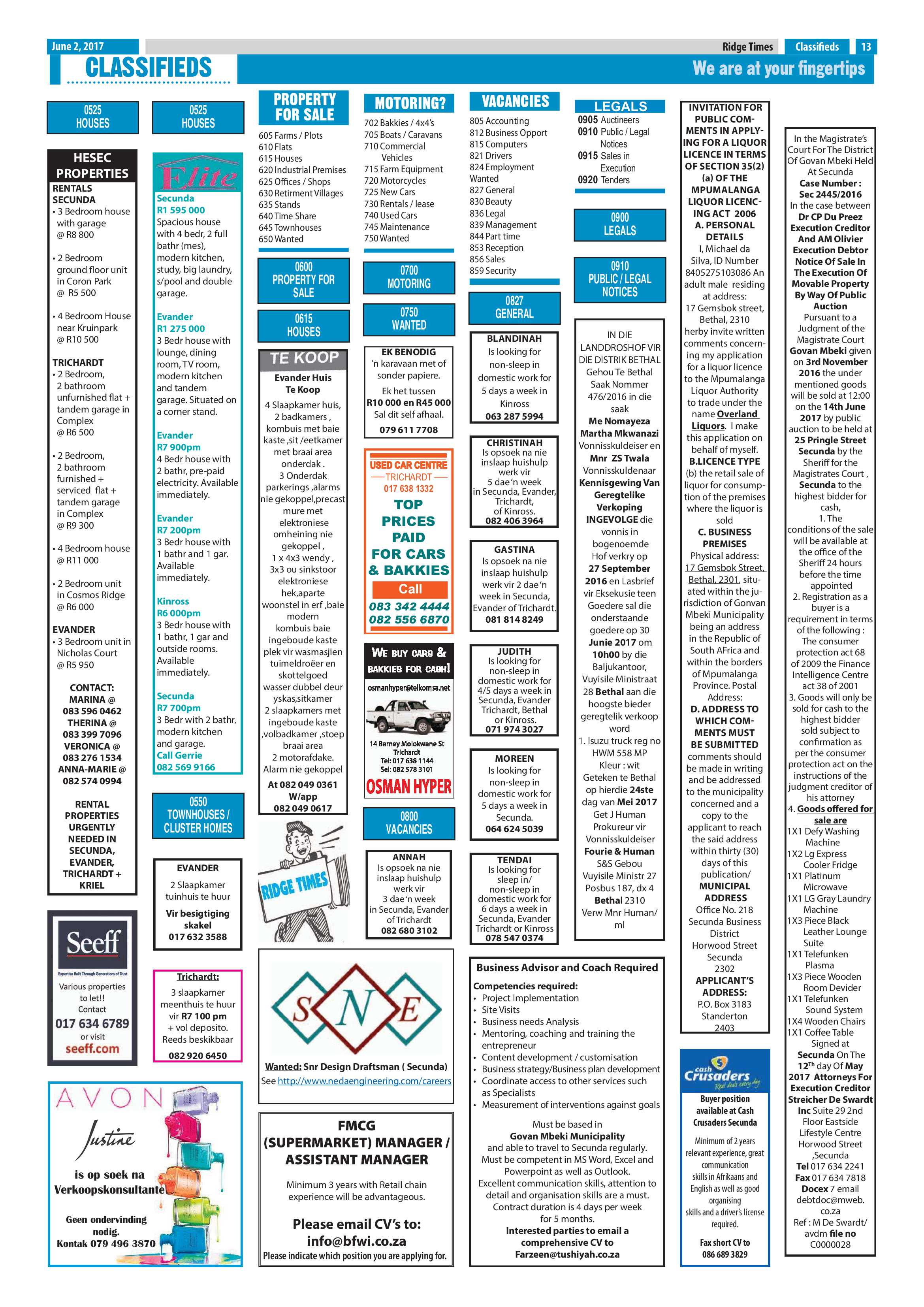 Ridge Times, 2 June 2017 page 13