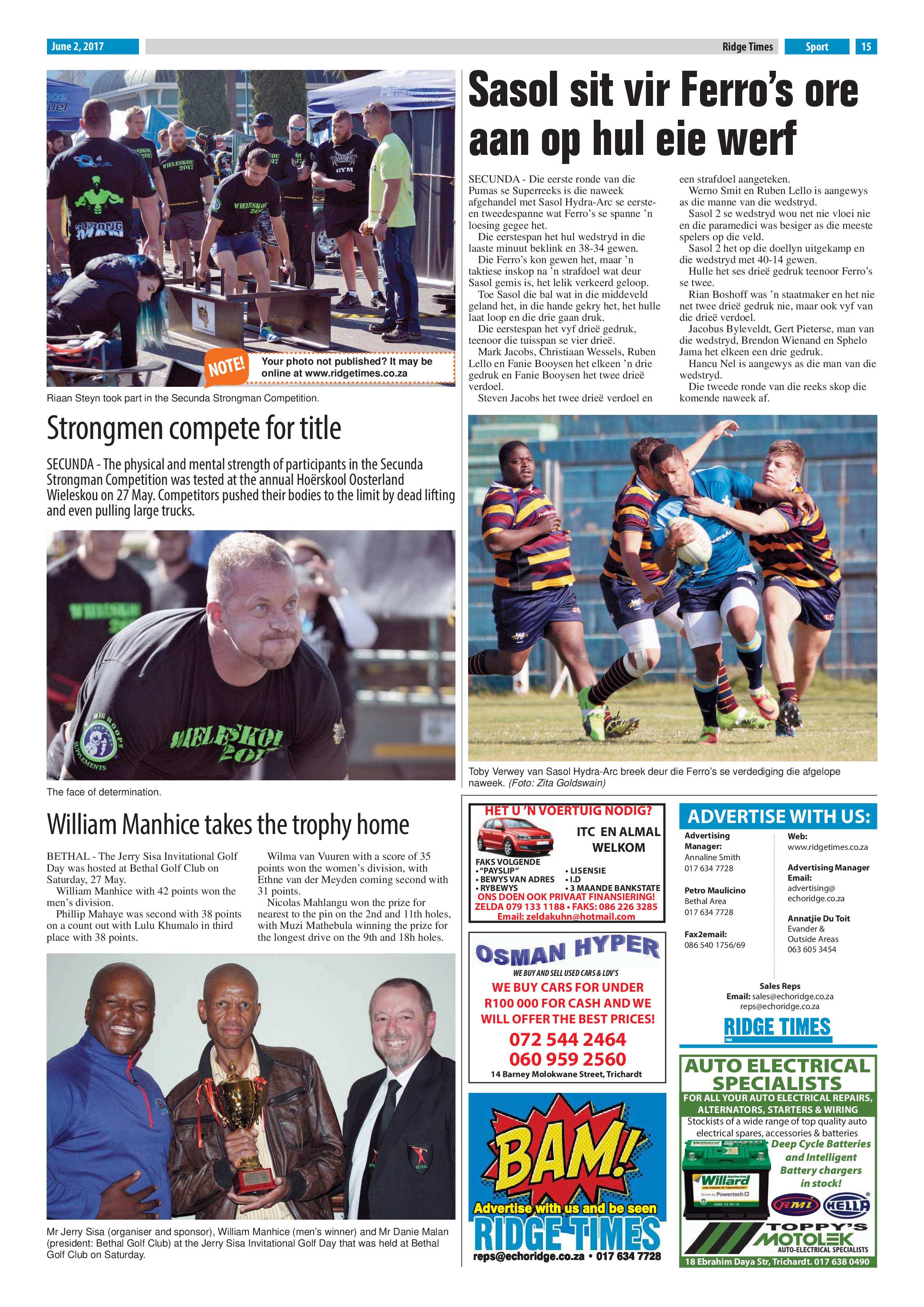 Ridge Times, 2 June 2017 page 15