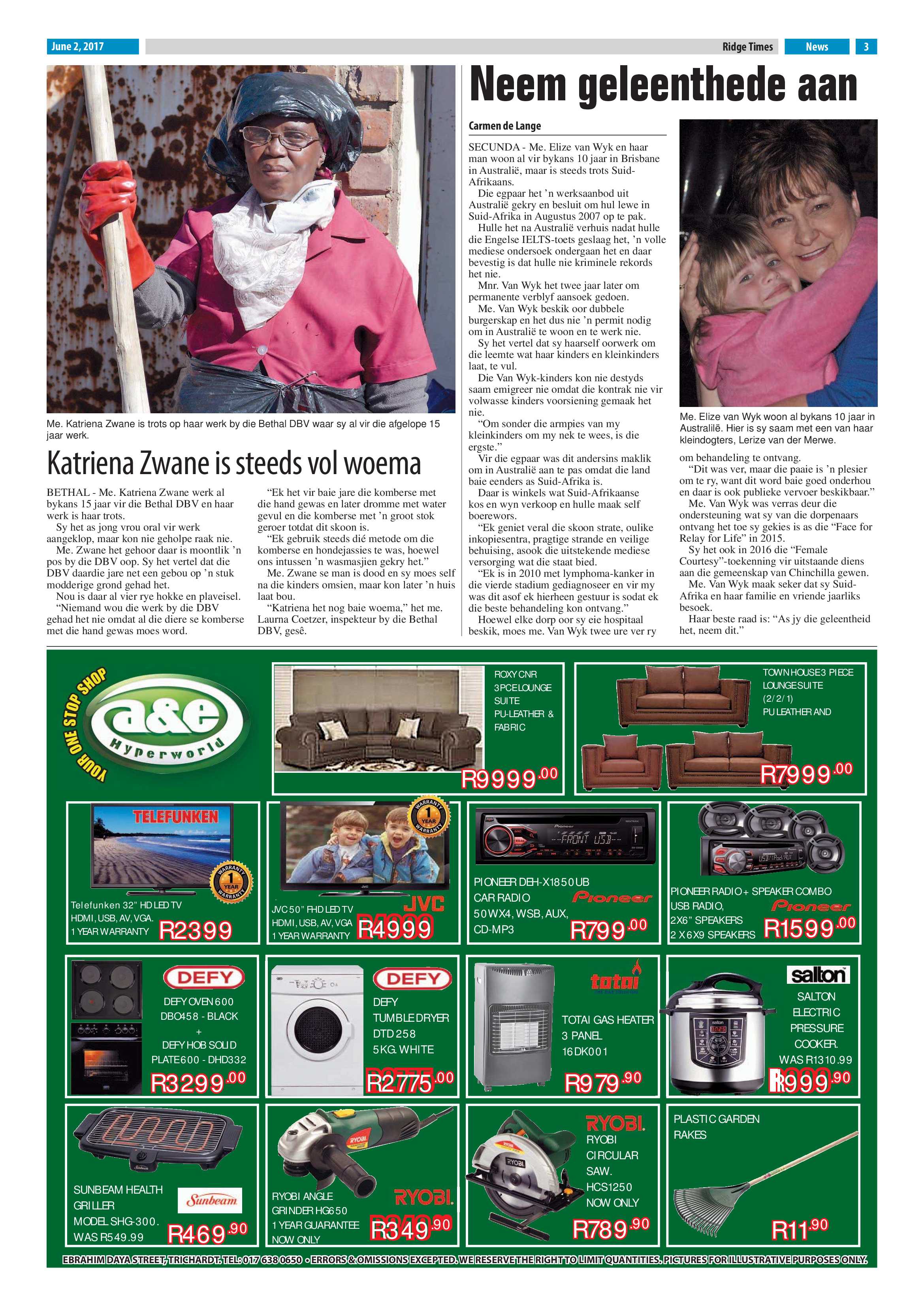 Ridge Times, 2 June 2017 page 3