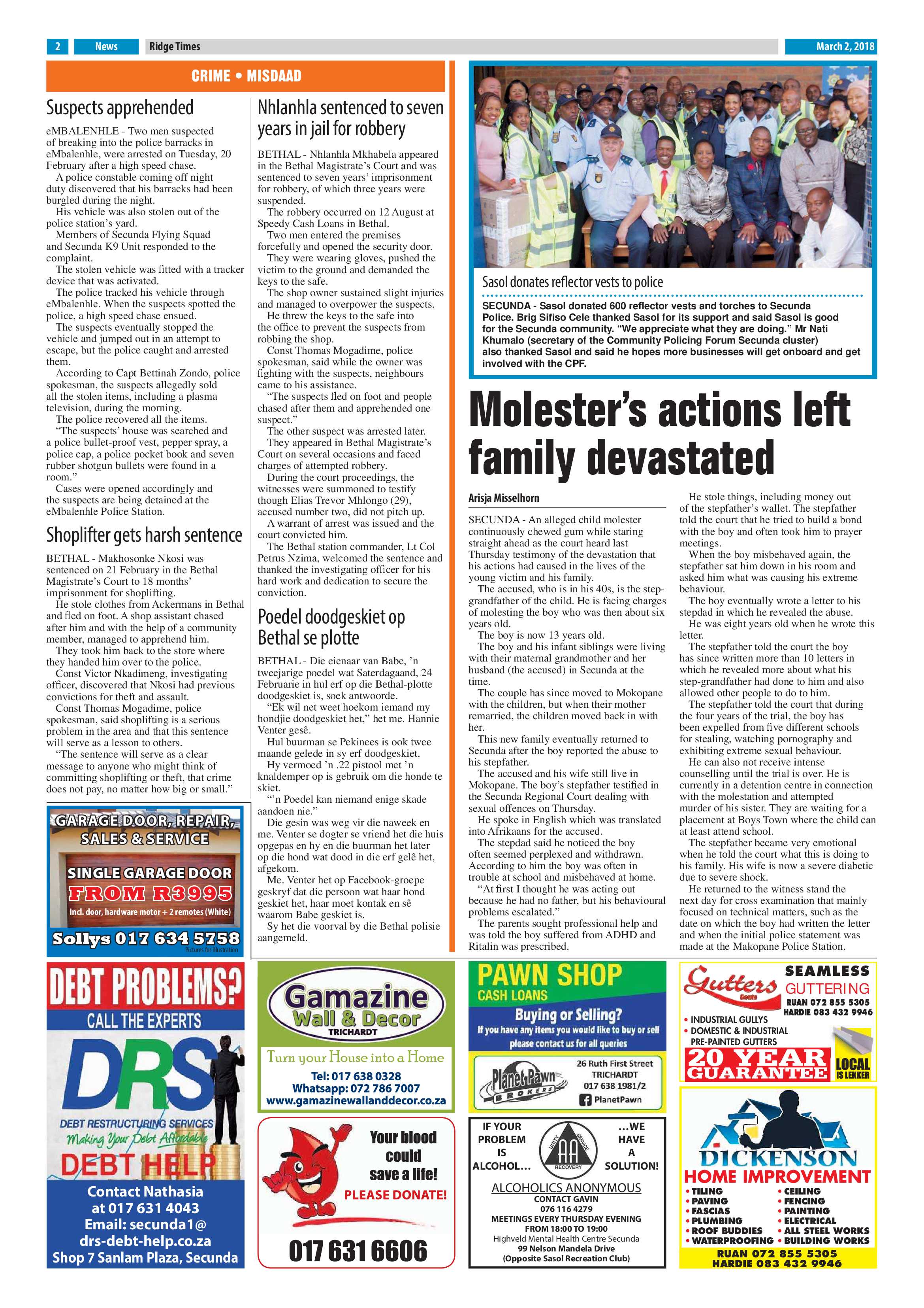 Ridge Times, 2 March 2018 page 2