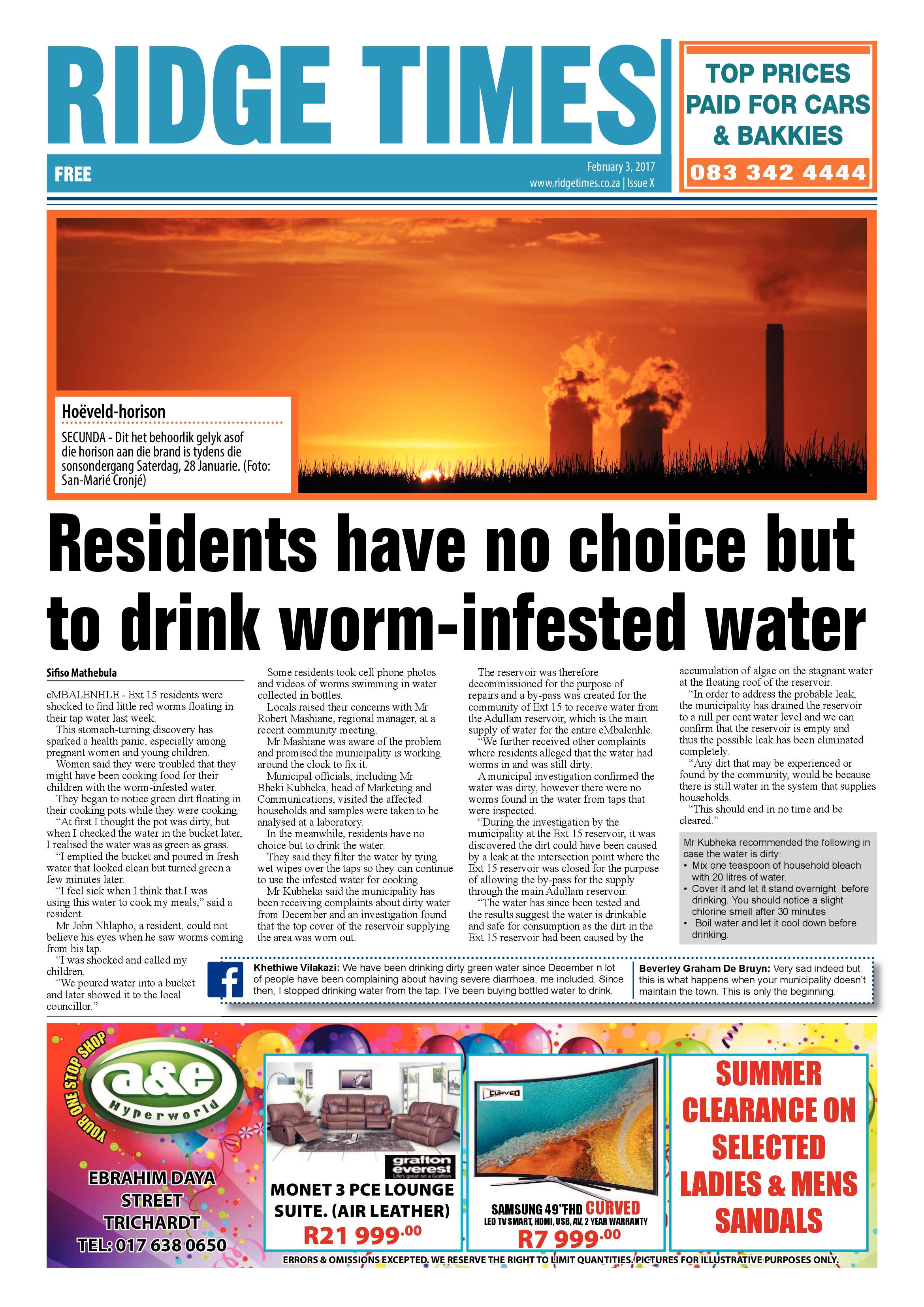 Ridge Times, 3 February 2016 page 1