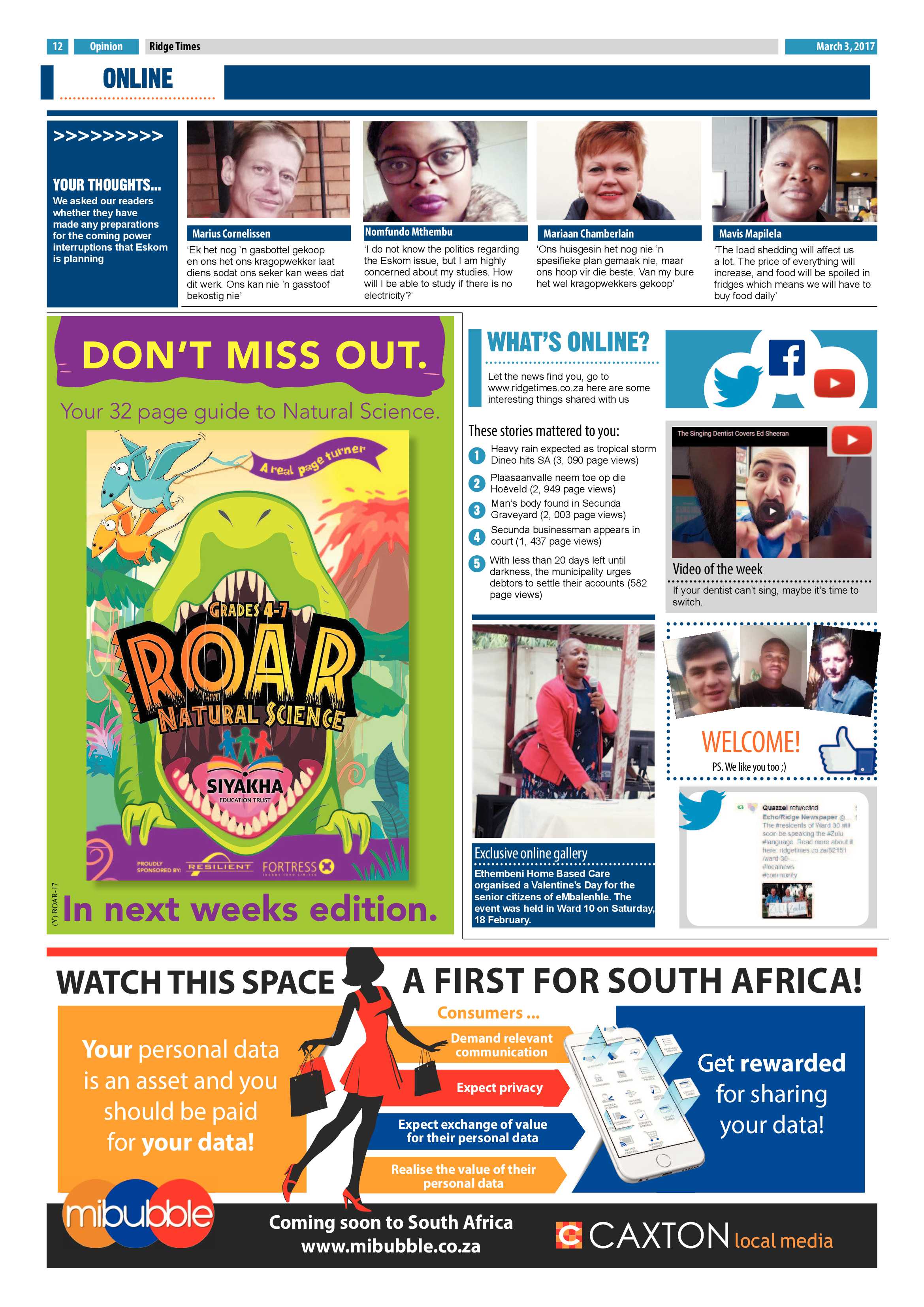 Ridge Times, 3 March 2017 page 12
