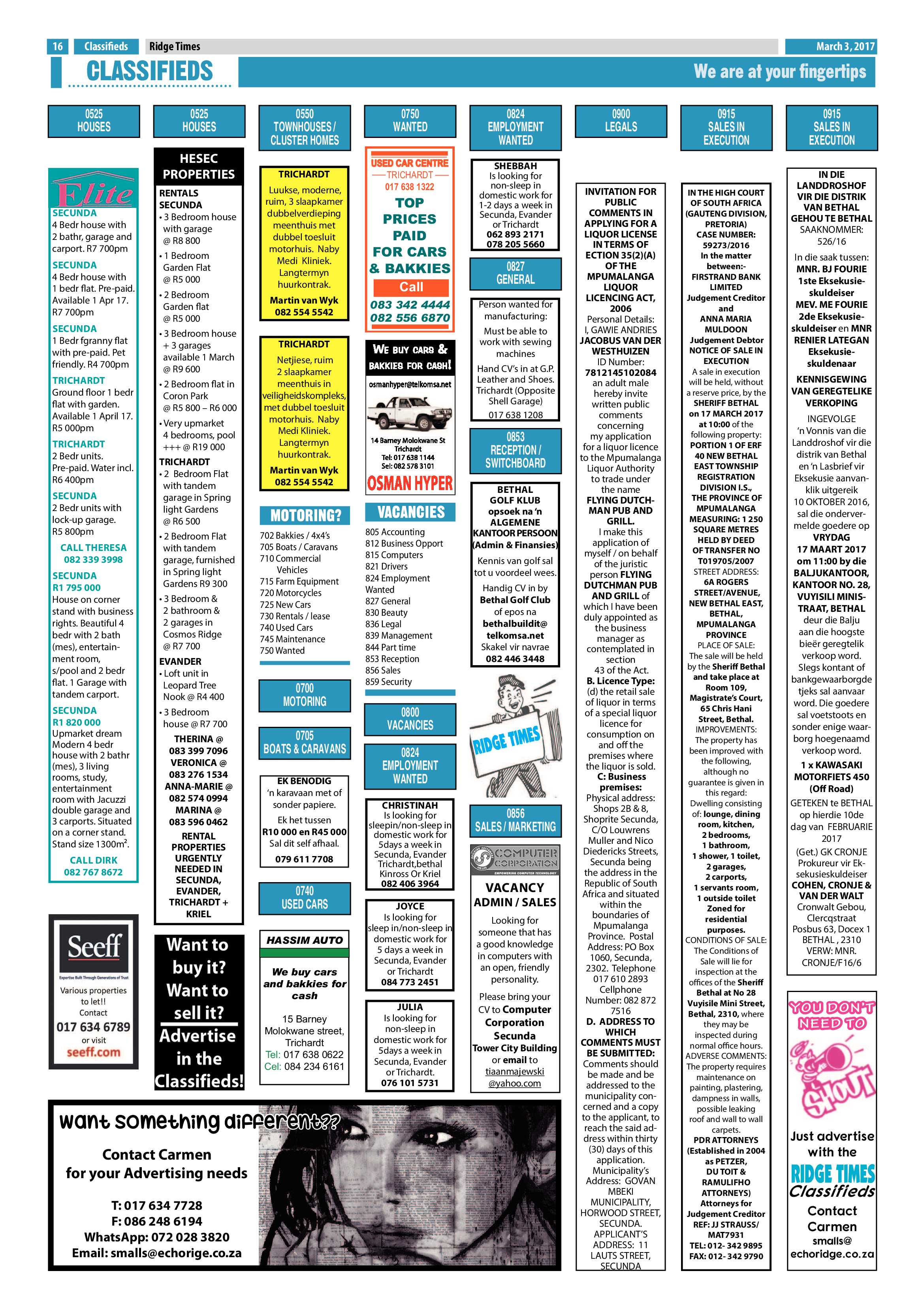 Ridge Times, 3 March 2017 page 16