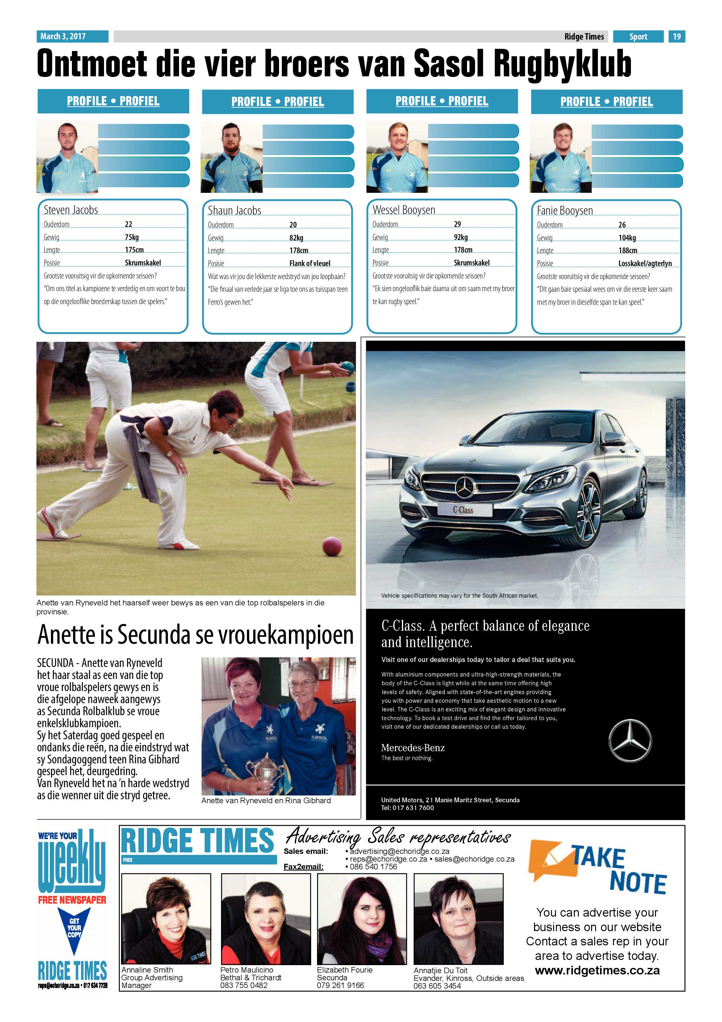 Ridge Times, 3 March 2017 page 19