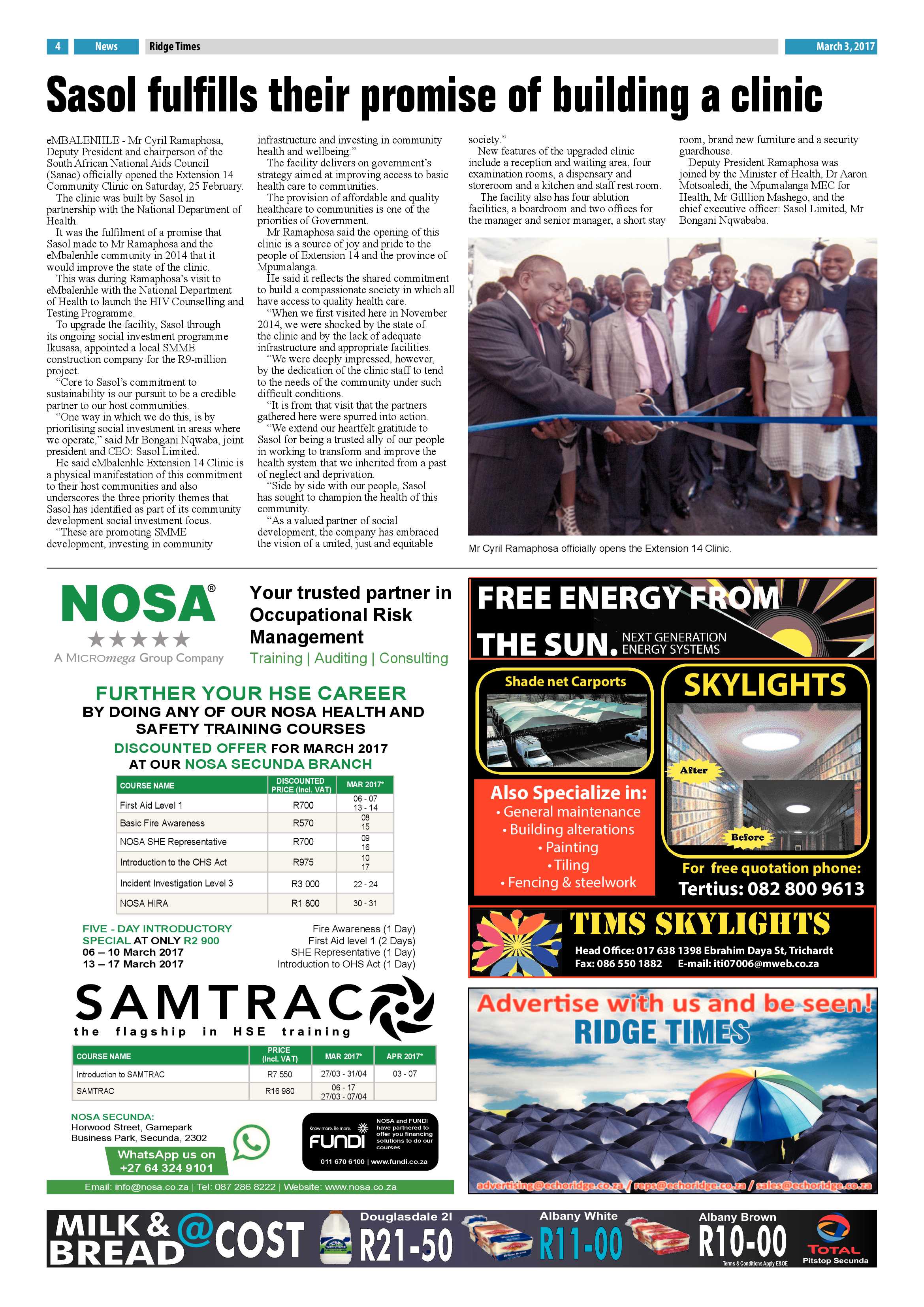 Ridge Times, 3 March 2017 page 4