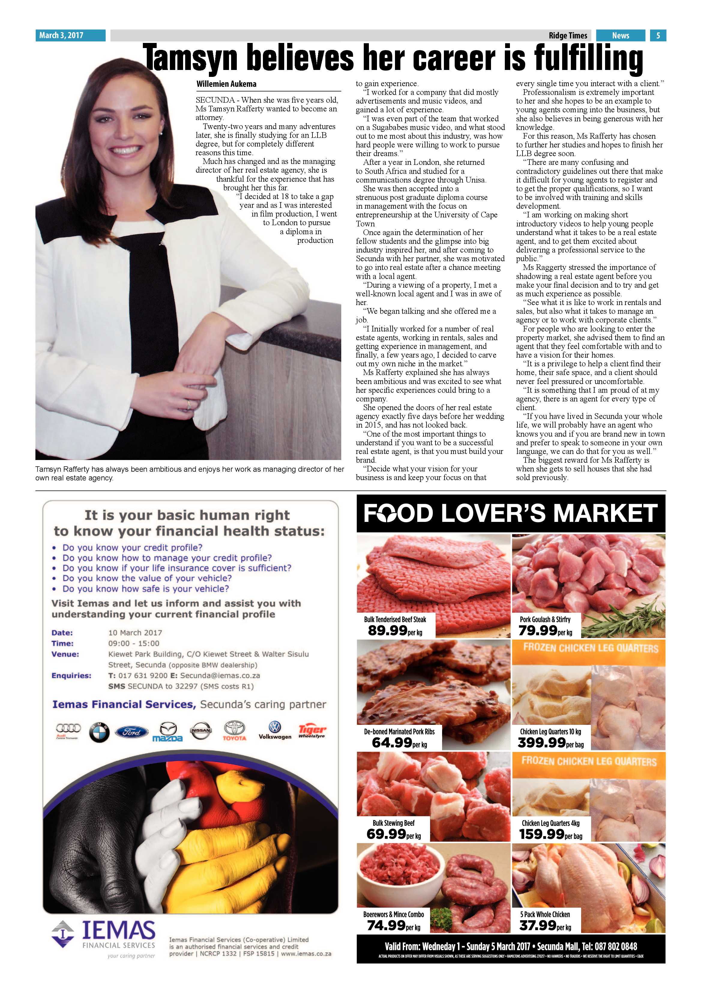 Ridge Times, 3 March 2017 page 5