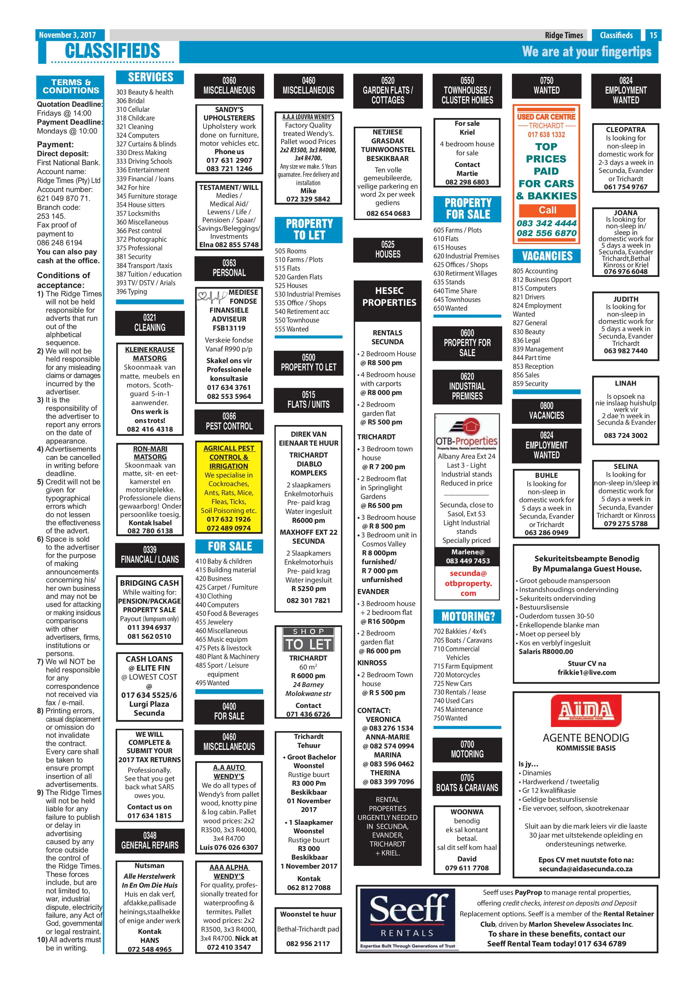 Ridge Times, 3 November 2017 page 15