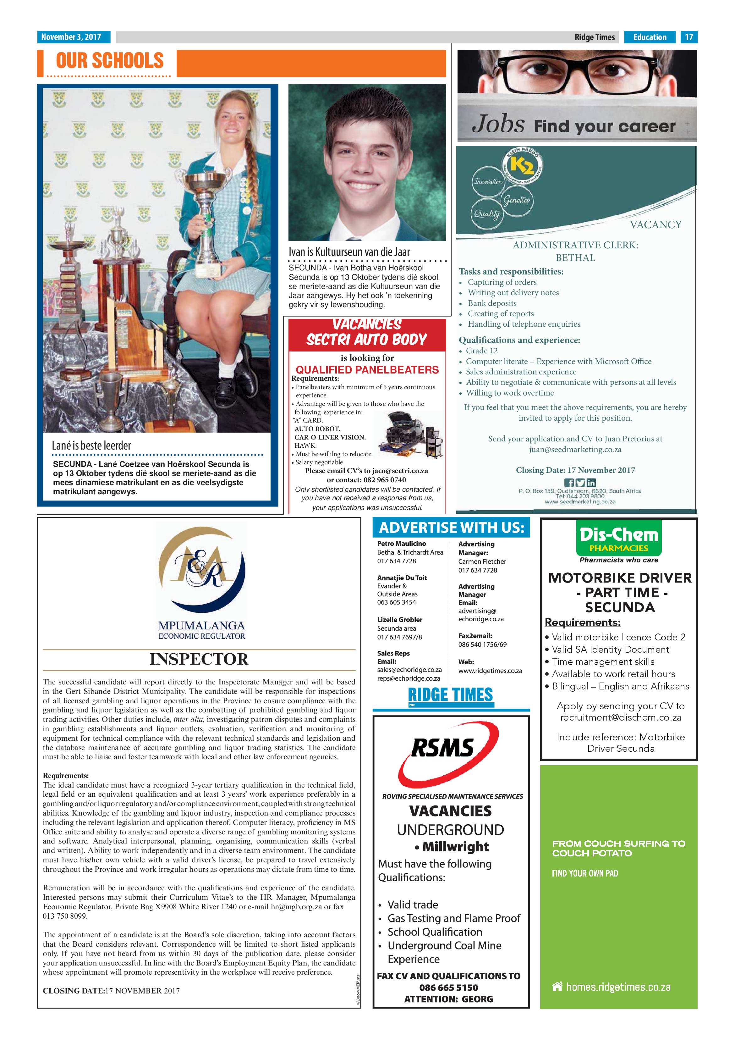 Ridge Times, 3 November 2017 page 17