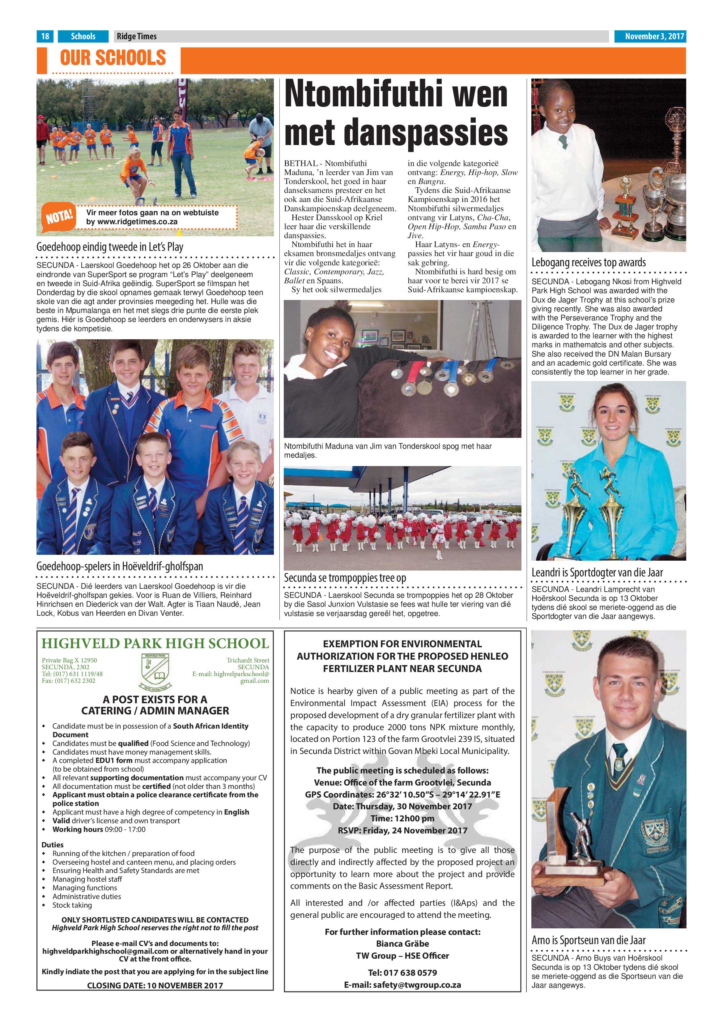 Ridge Times, 3 November 2017 page 18