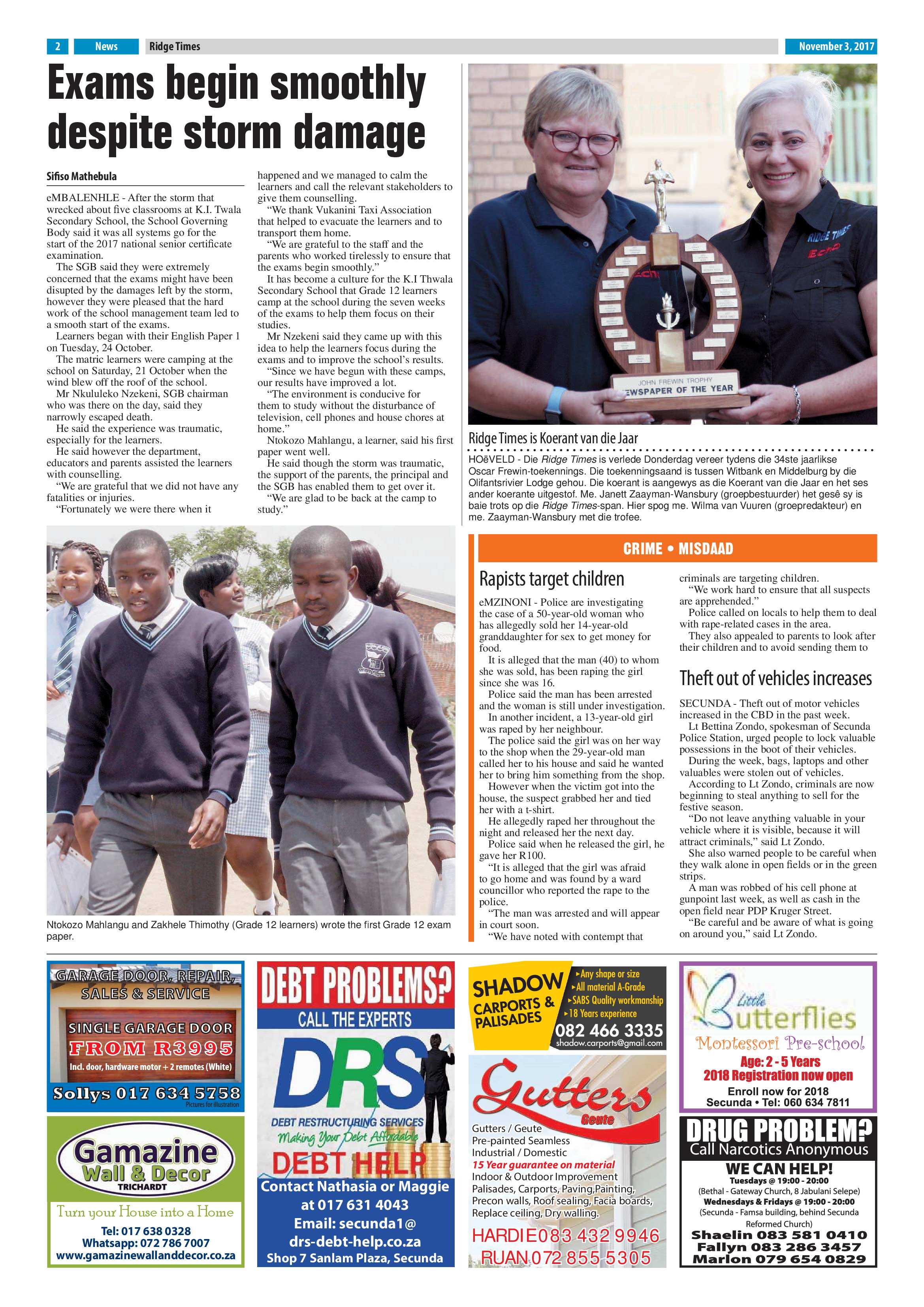 Ridge Times, 3 November 2017 page 2