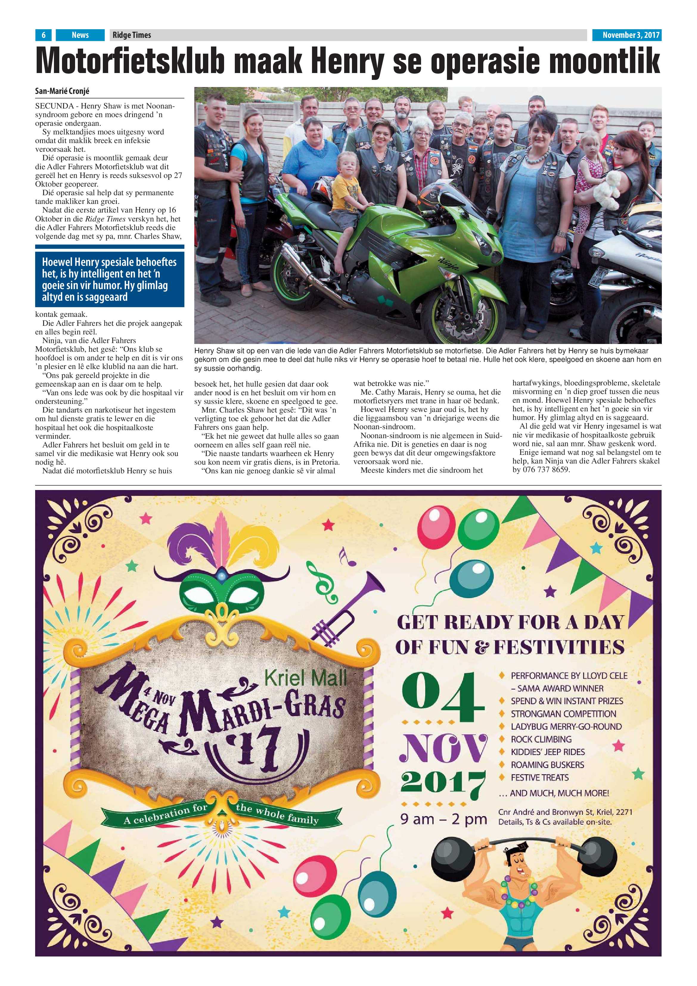 Ridge Times, 3 November 2017 page 6