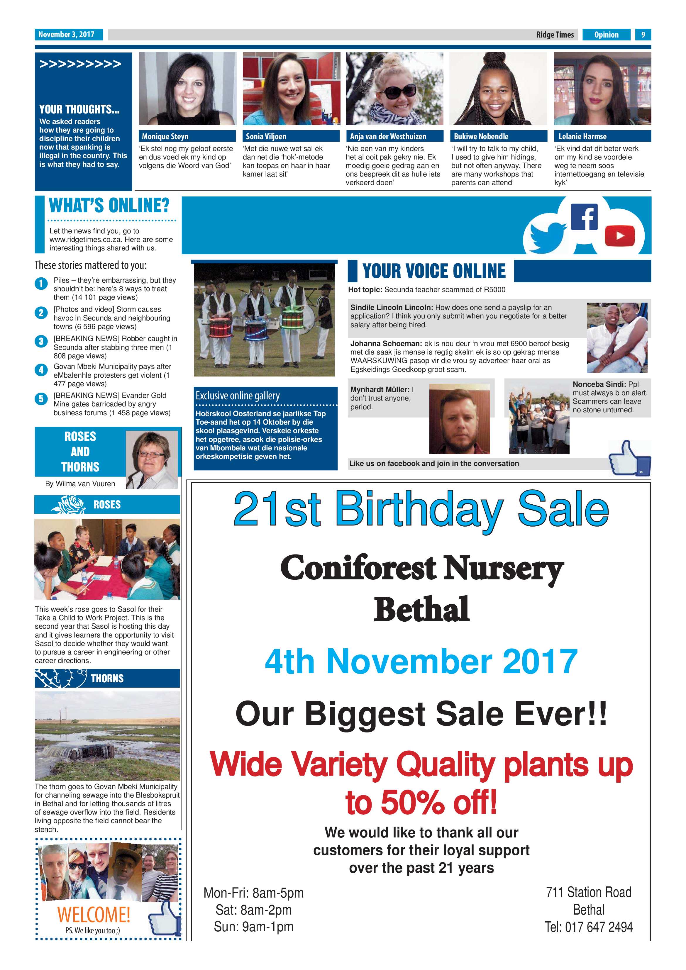 Ridge Times, 3 November 2017 page 9