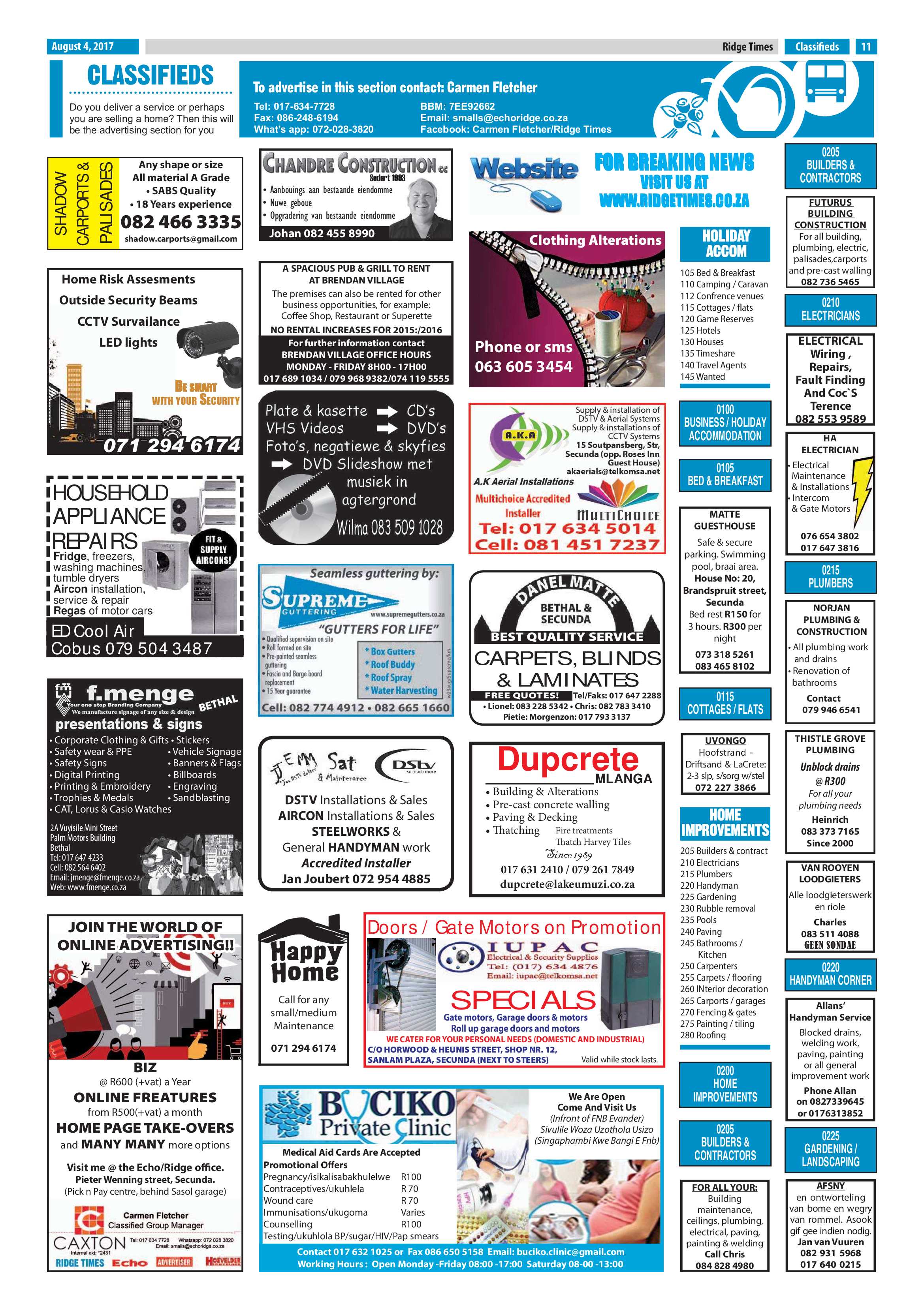 Ridge Times, 4 August 2017 page 11