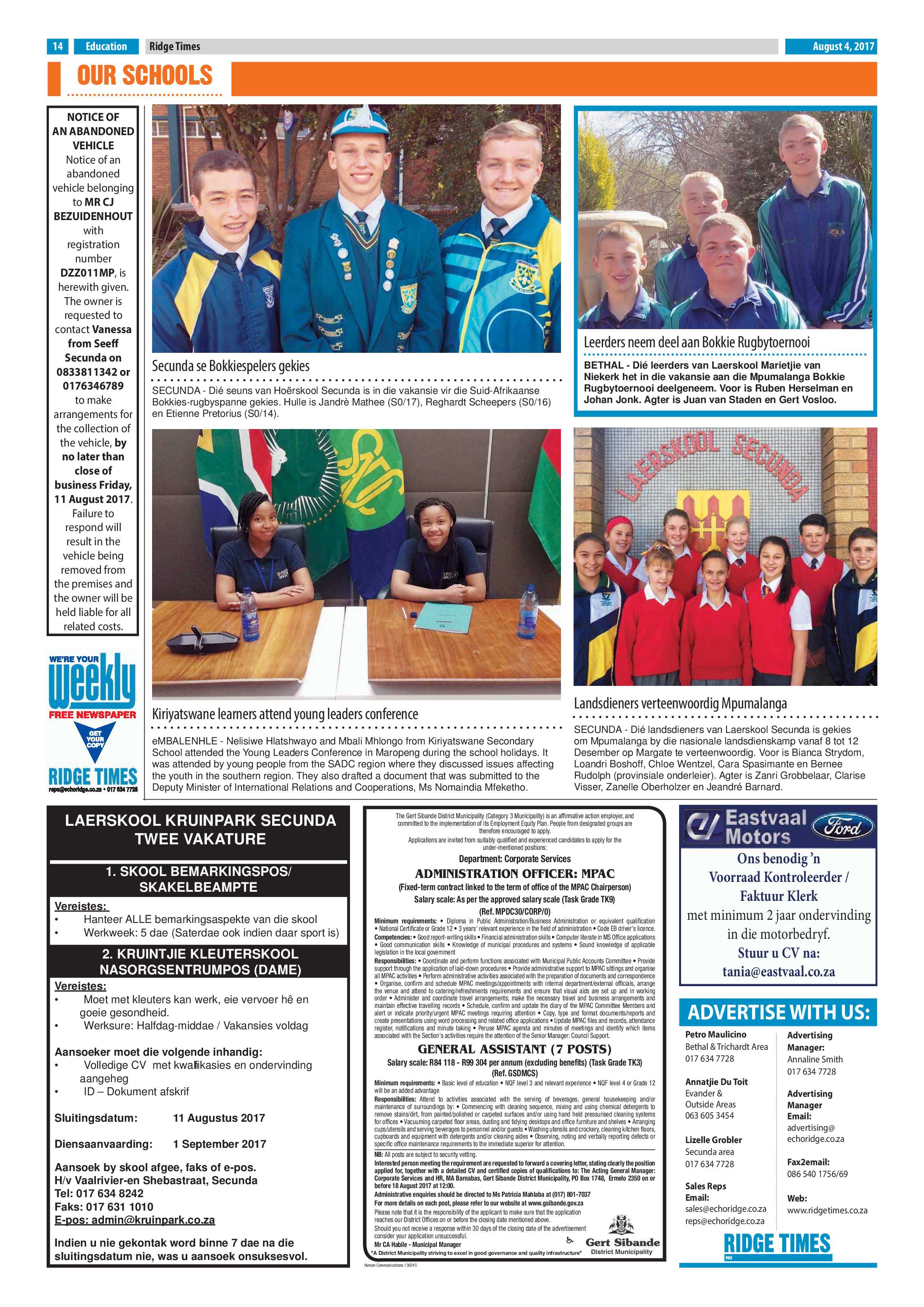 Ridge Times, 4 August 2017 page 14