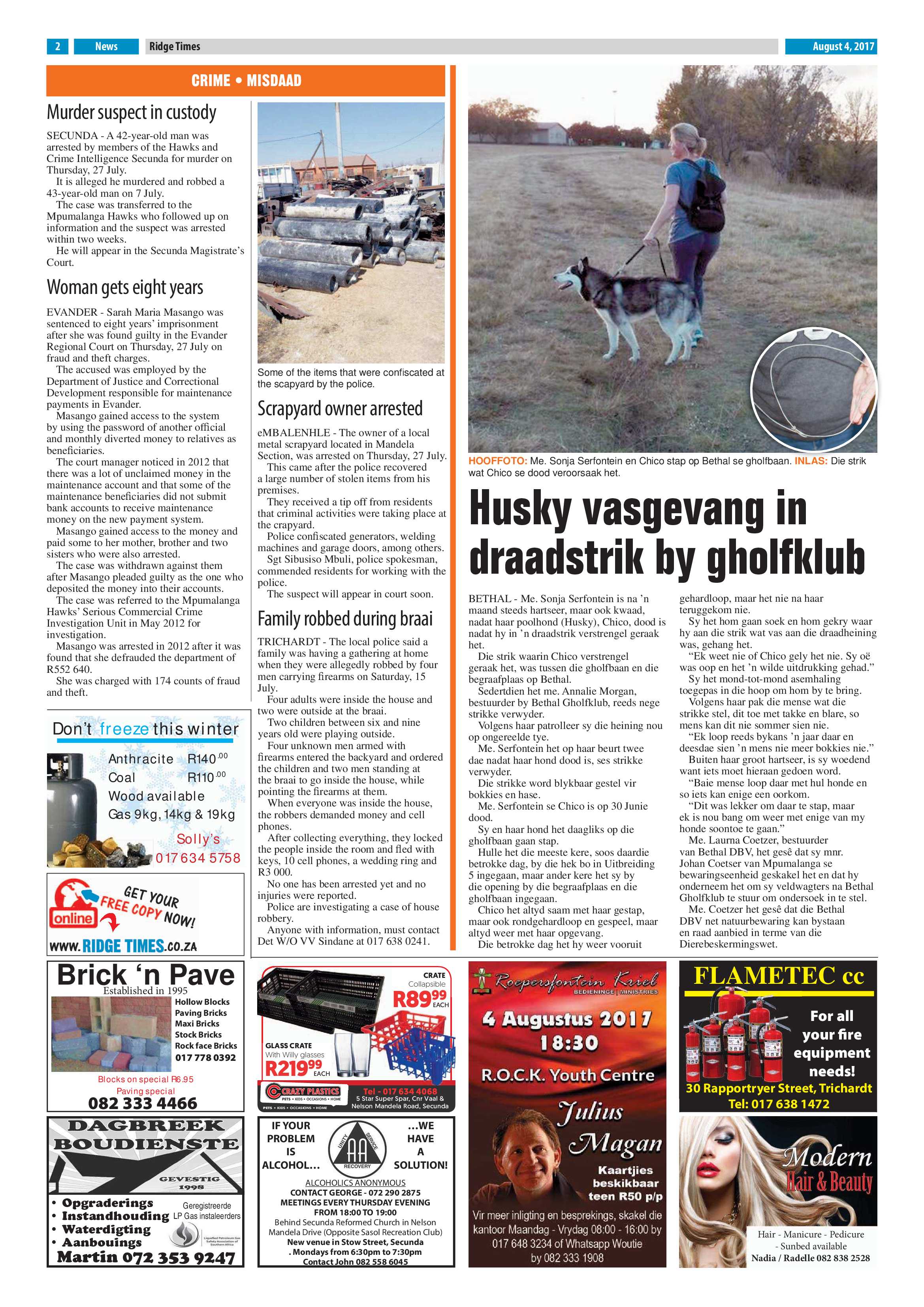 Ridge Times, 4 August 2017 page 2