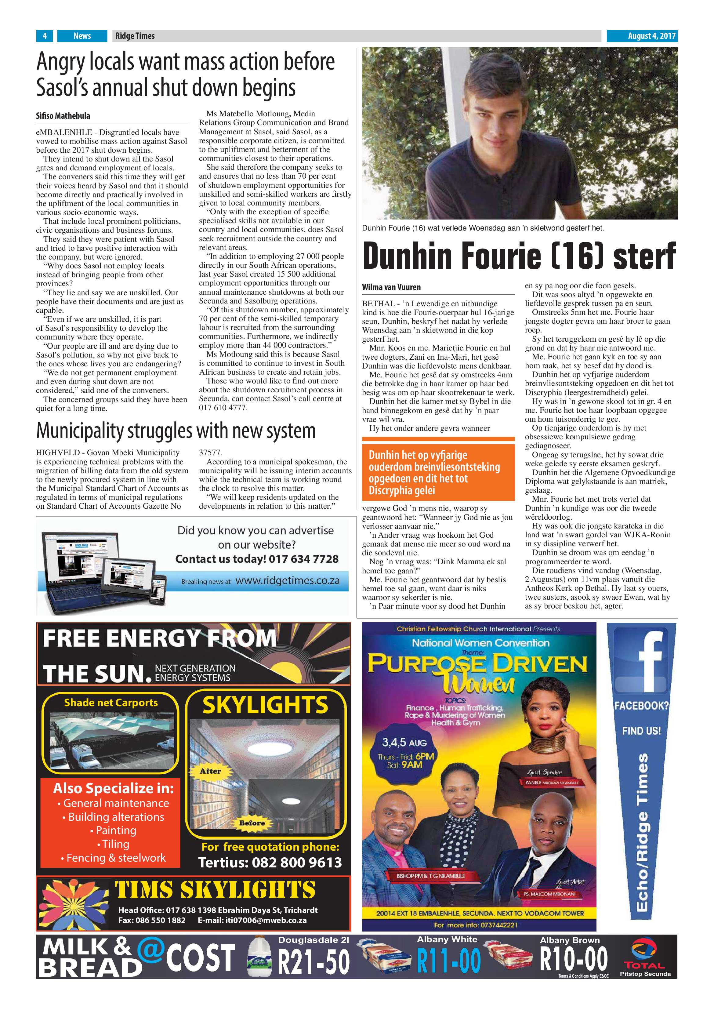 Ridge Times, 4 August 2017 page 4