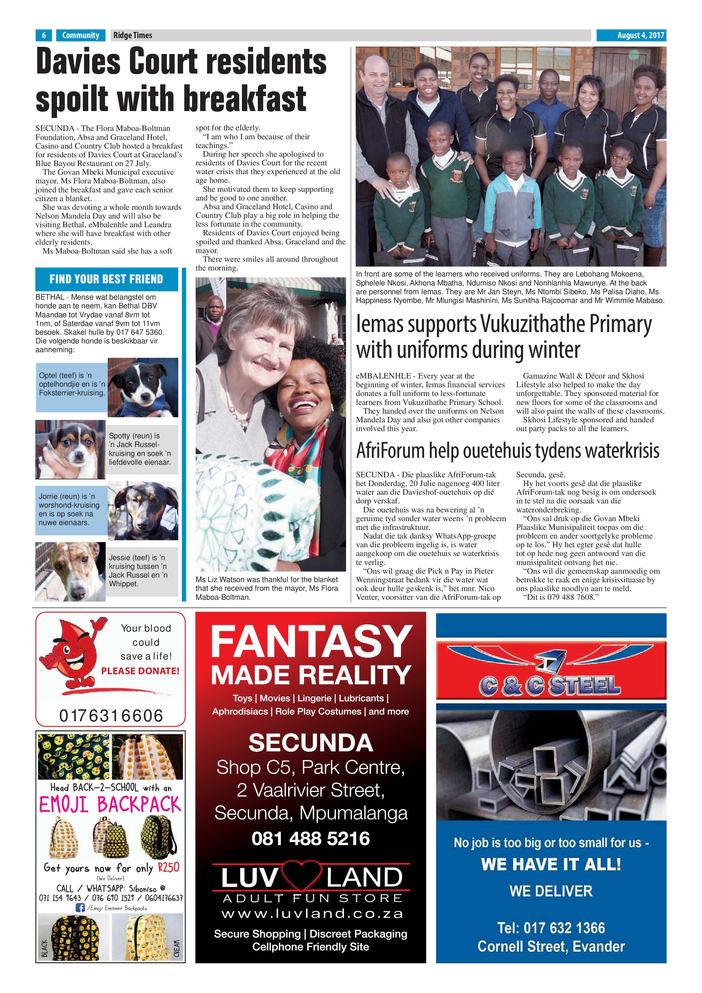Ridge Times, 4 August 2017 page 6