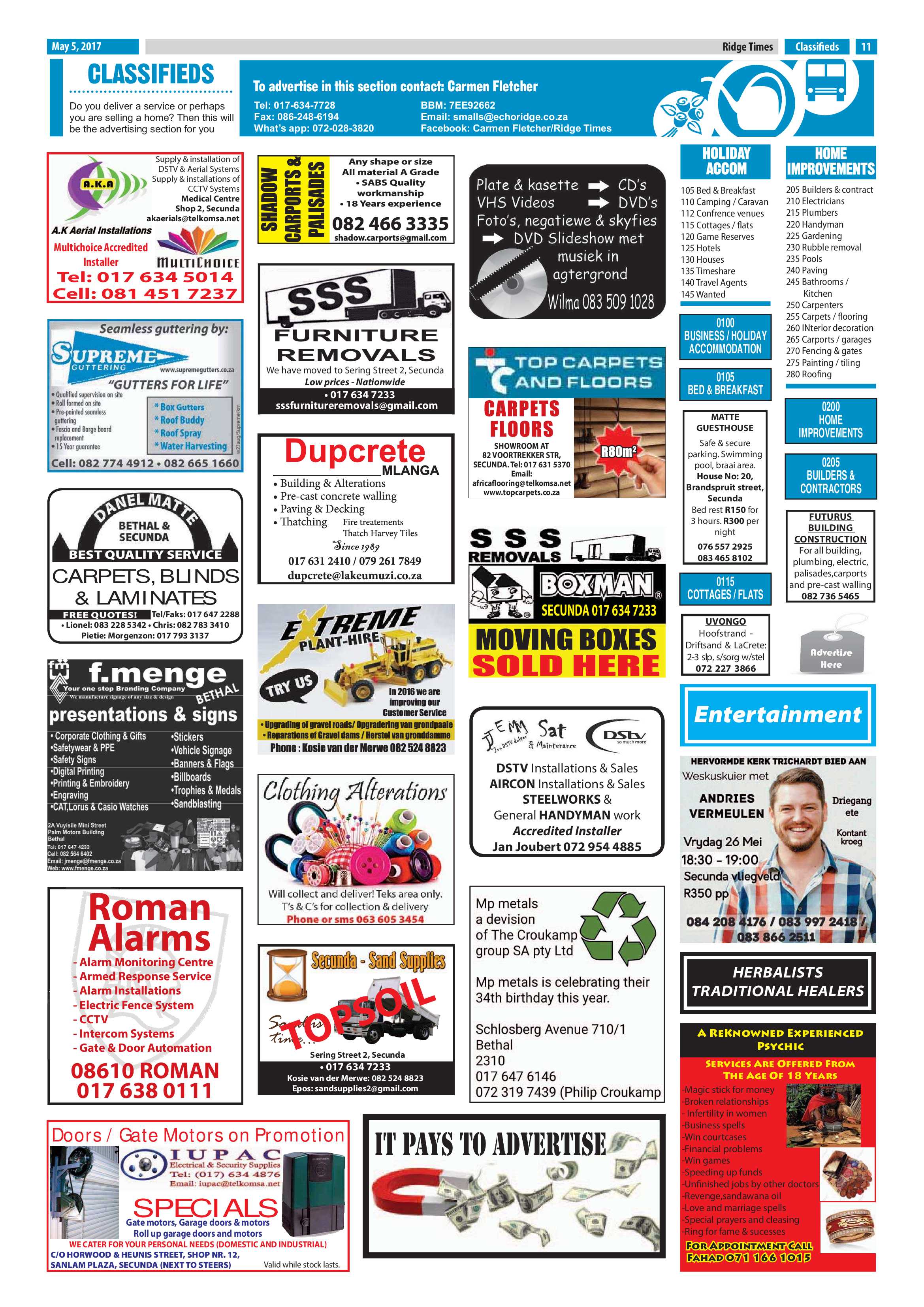 Ridge Times, 5 May 2017 page 11