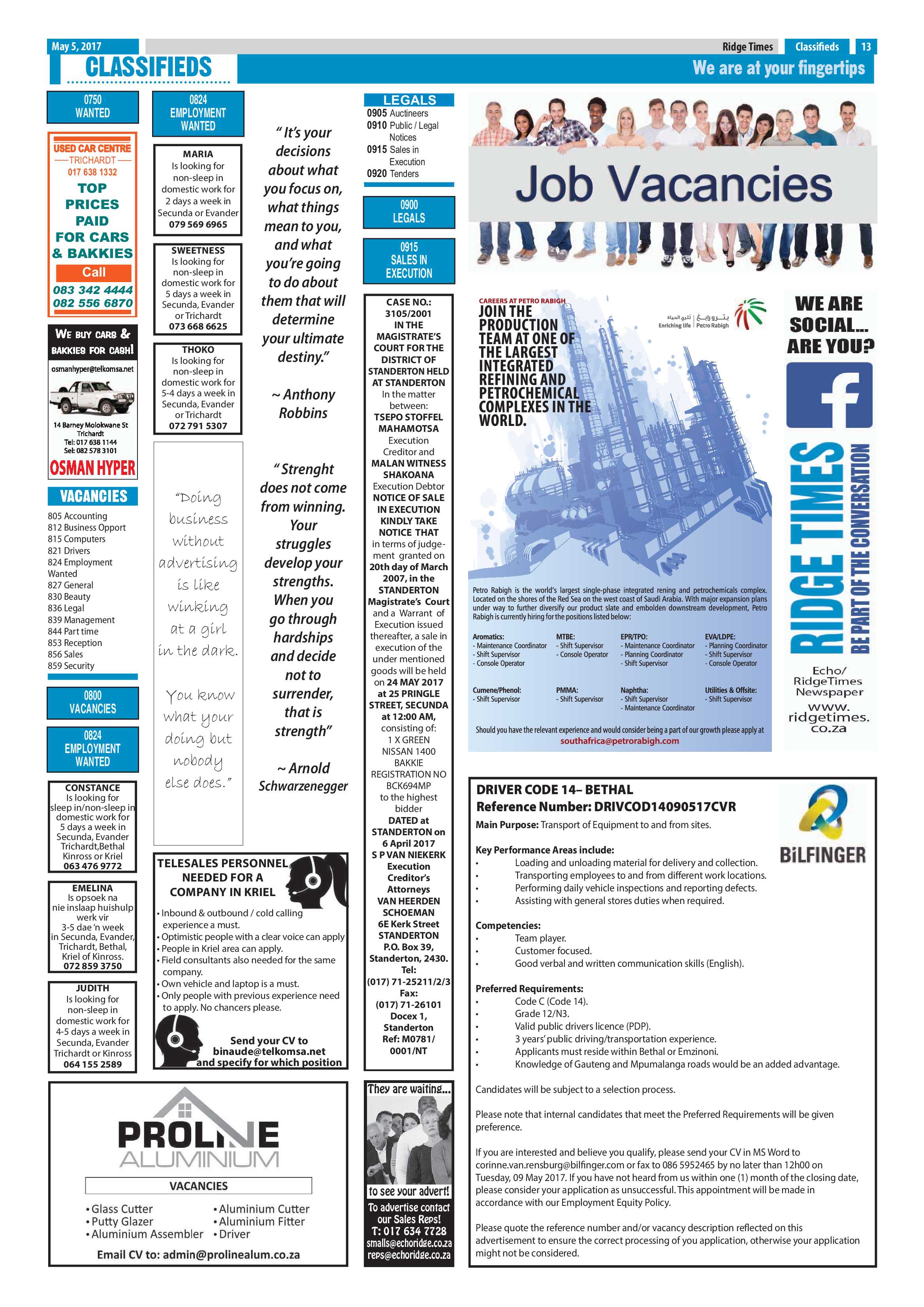 Ridge Times, 5 May 2017 page 13