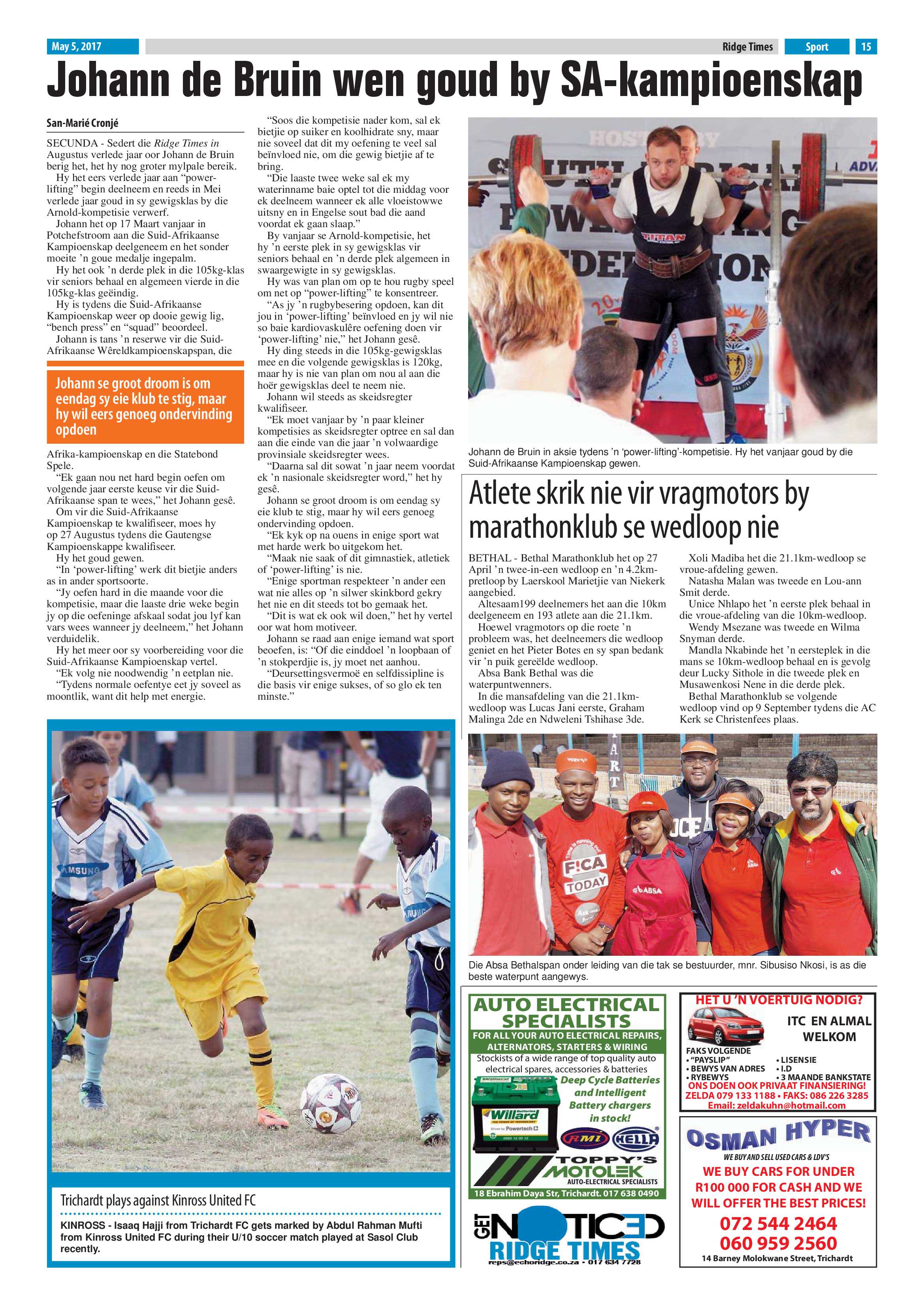 Ridge Times, 5 May 2017 page 15