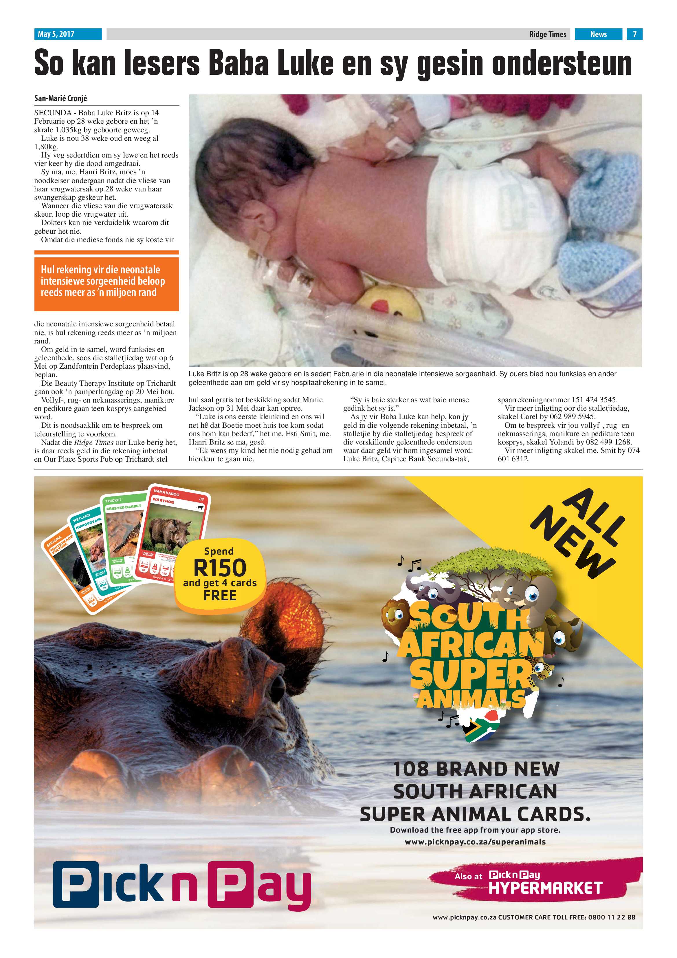 Ridge Times, 5 May 2017 page 7