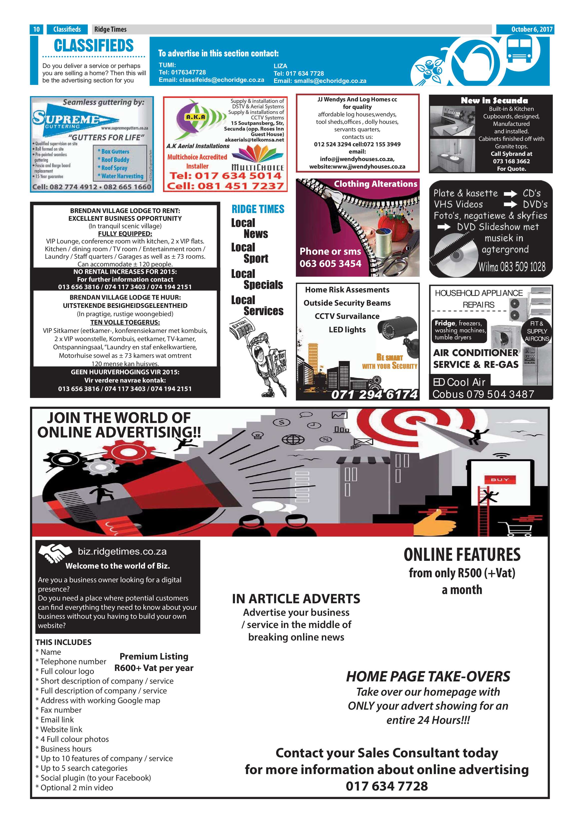 Ridge Times, 6 October page 10