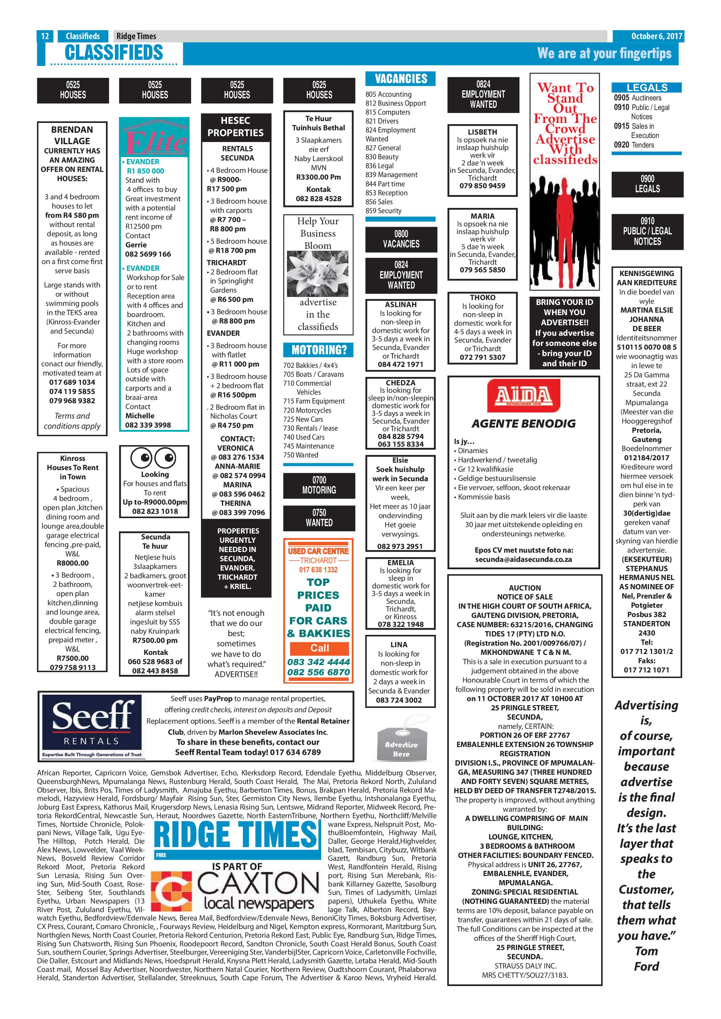 Ridge Times, 6 October page 12