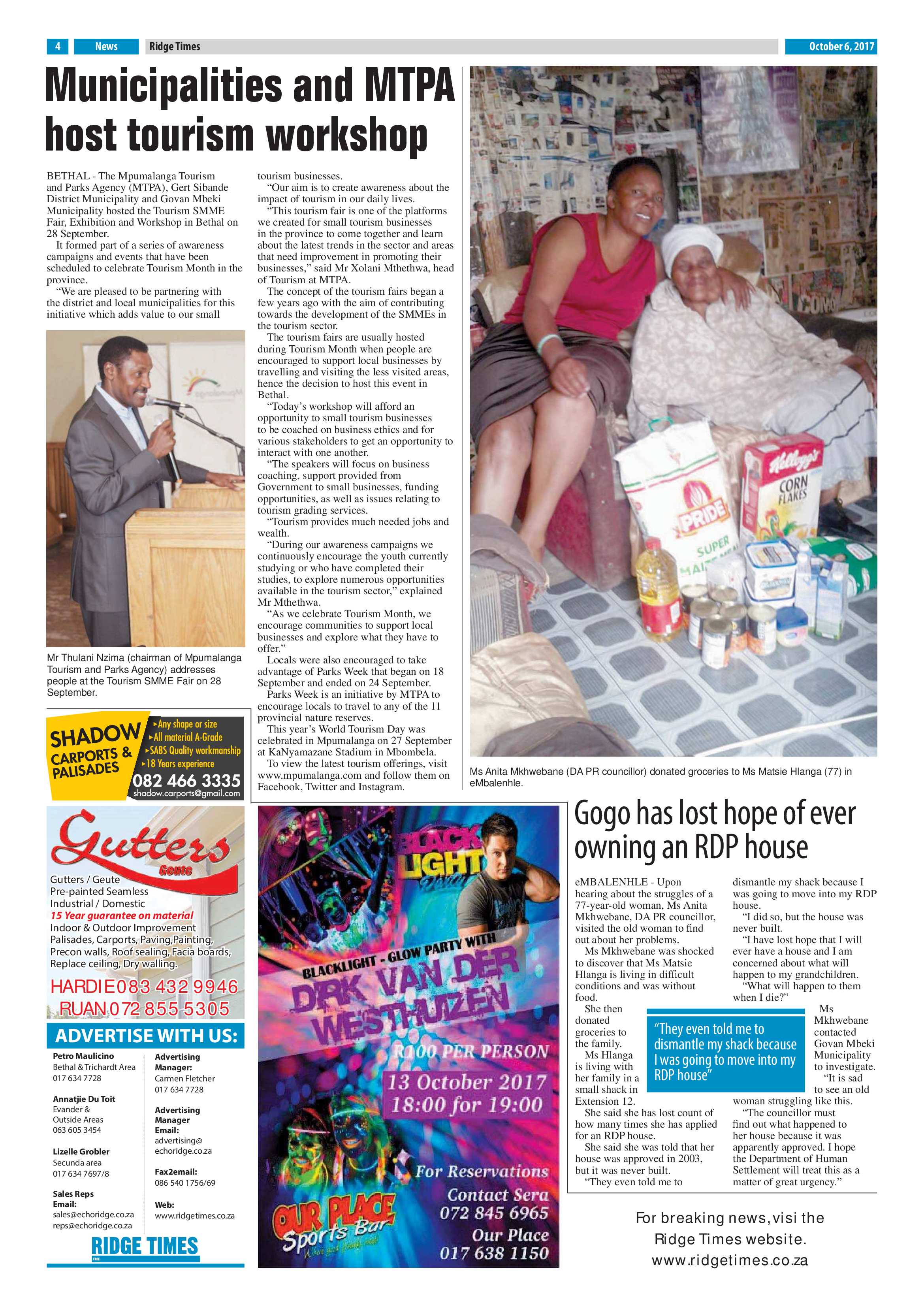 Ridge Times, 6 October page 4