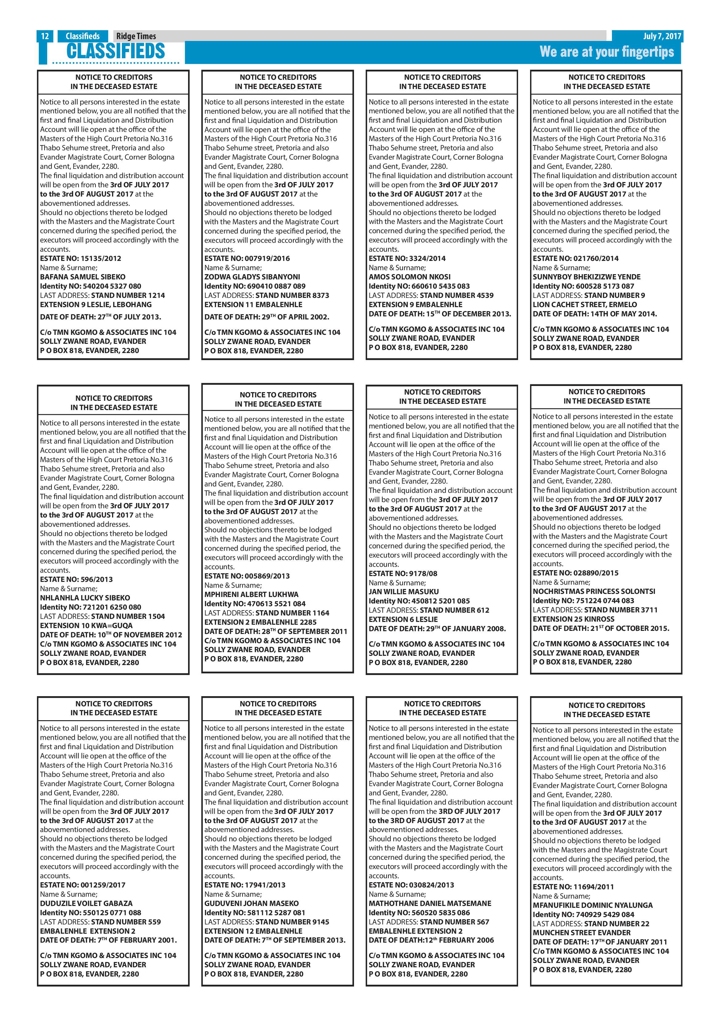 Ridge Times, 7 July 2017 page 12