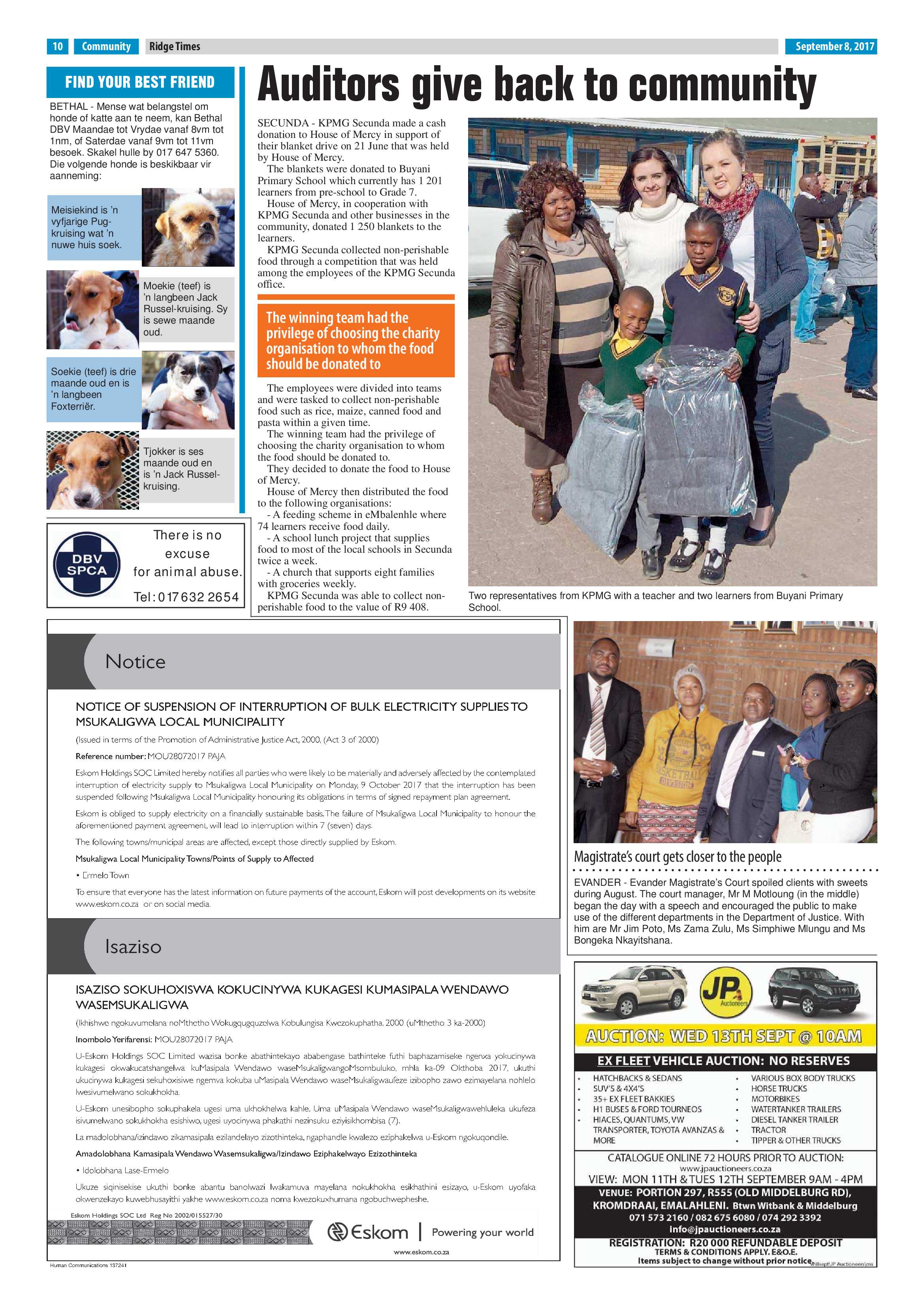 Ridge Times, 8 September 2017 page 10