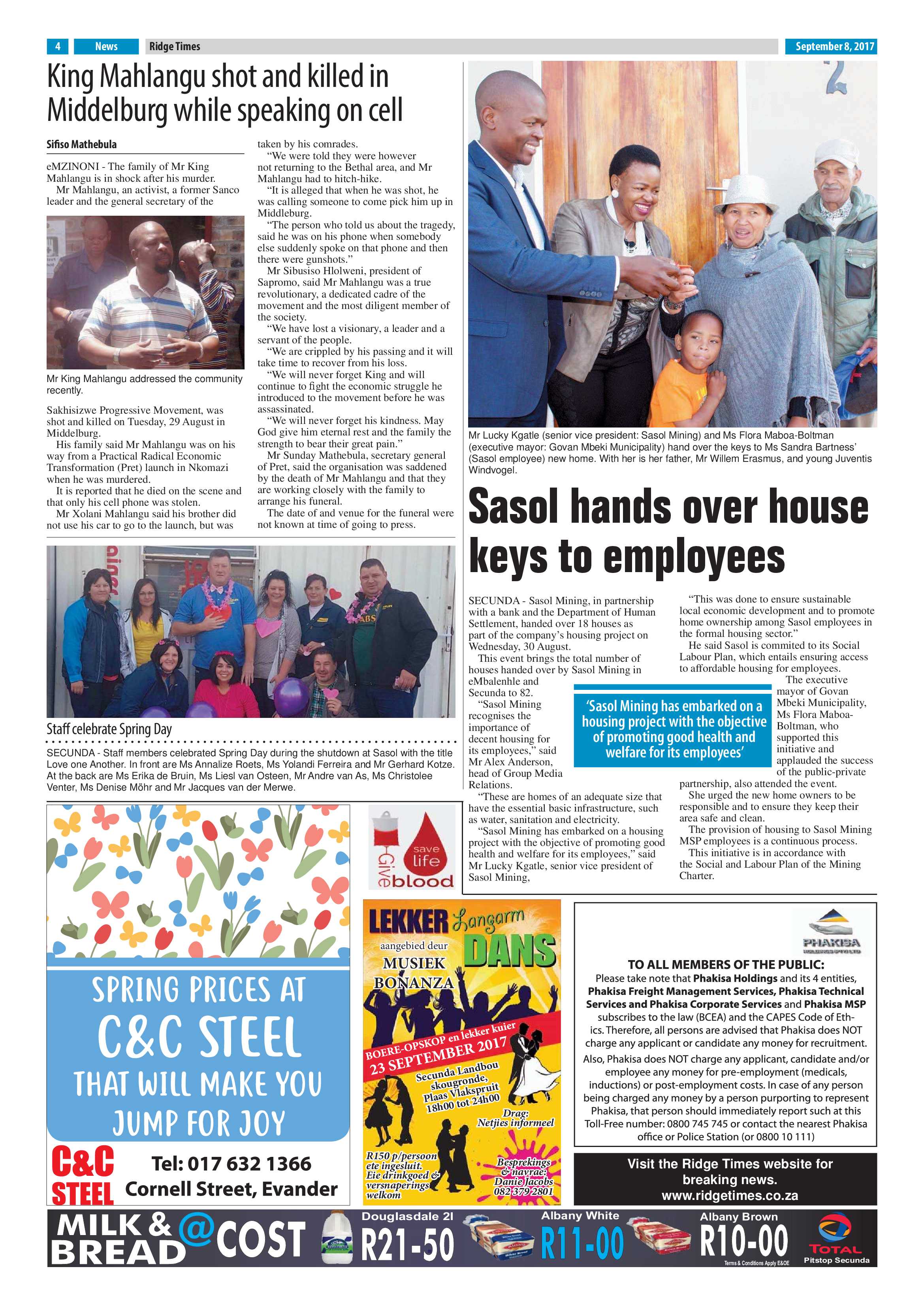 Ridge Times, 8 September 2017 page 4