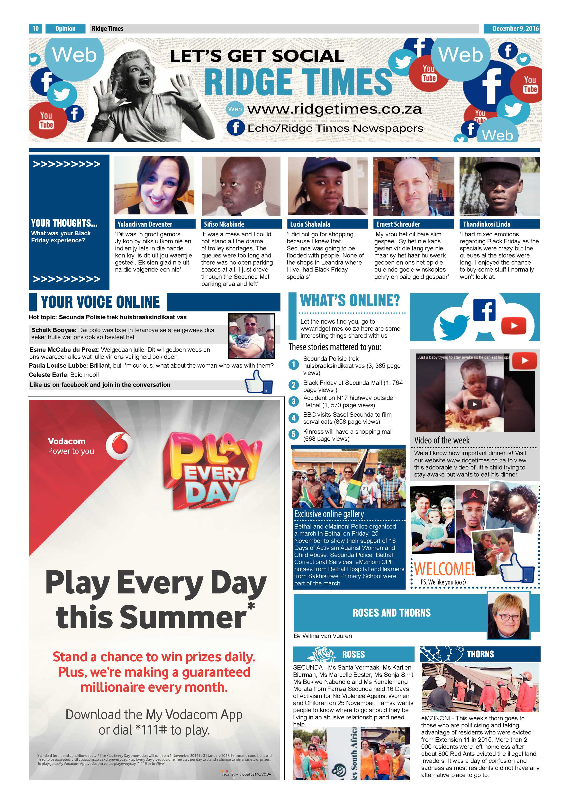 Ridge Times, 9 December 2016 page 10