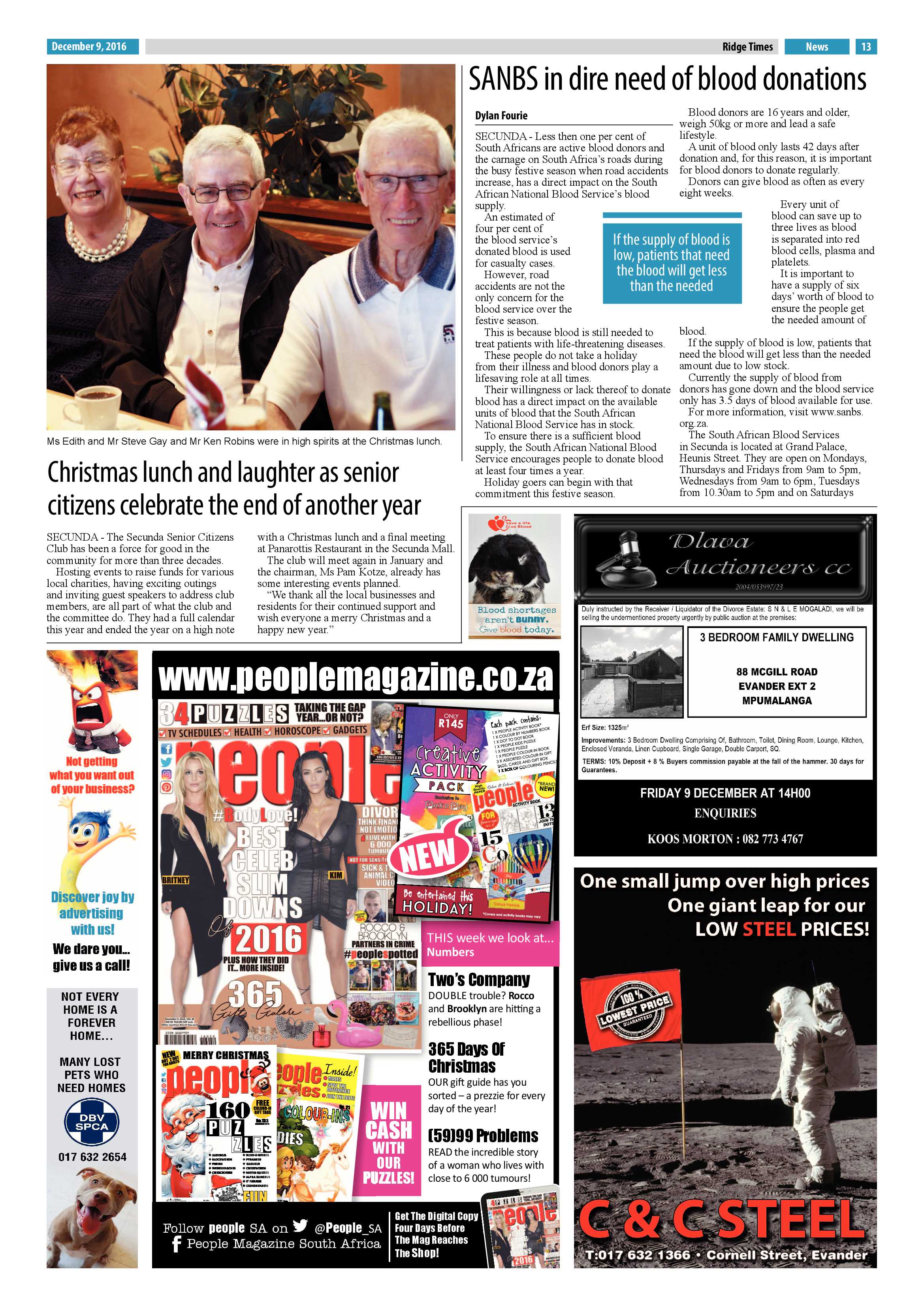 Ridge Times, 9 December 2016 page 13