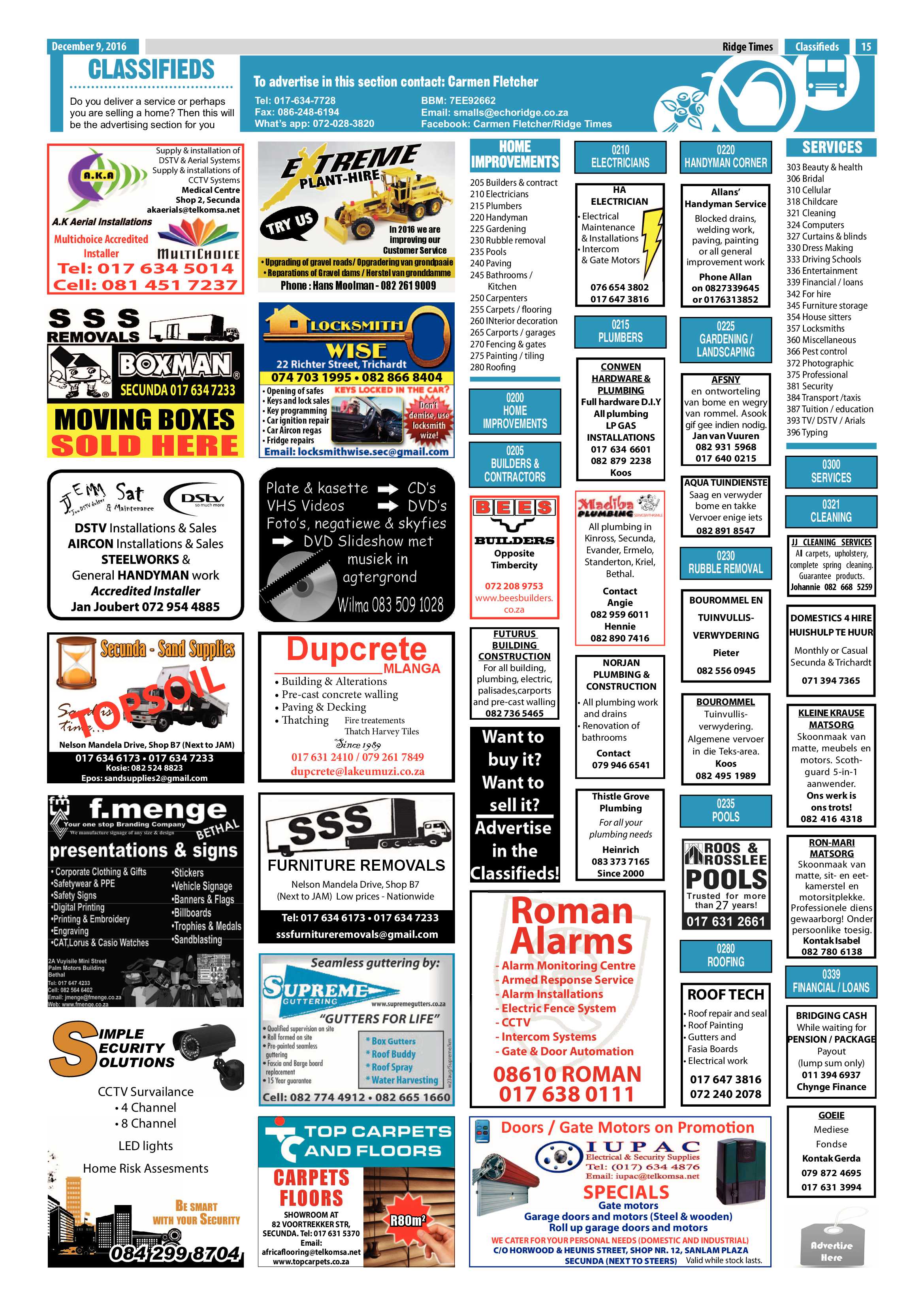 Ridge Times, 9 December 2016 page 15