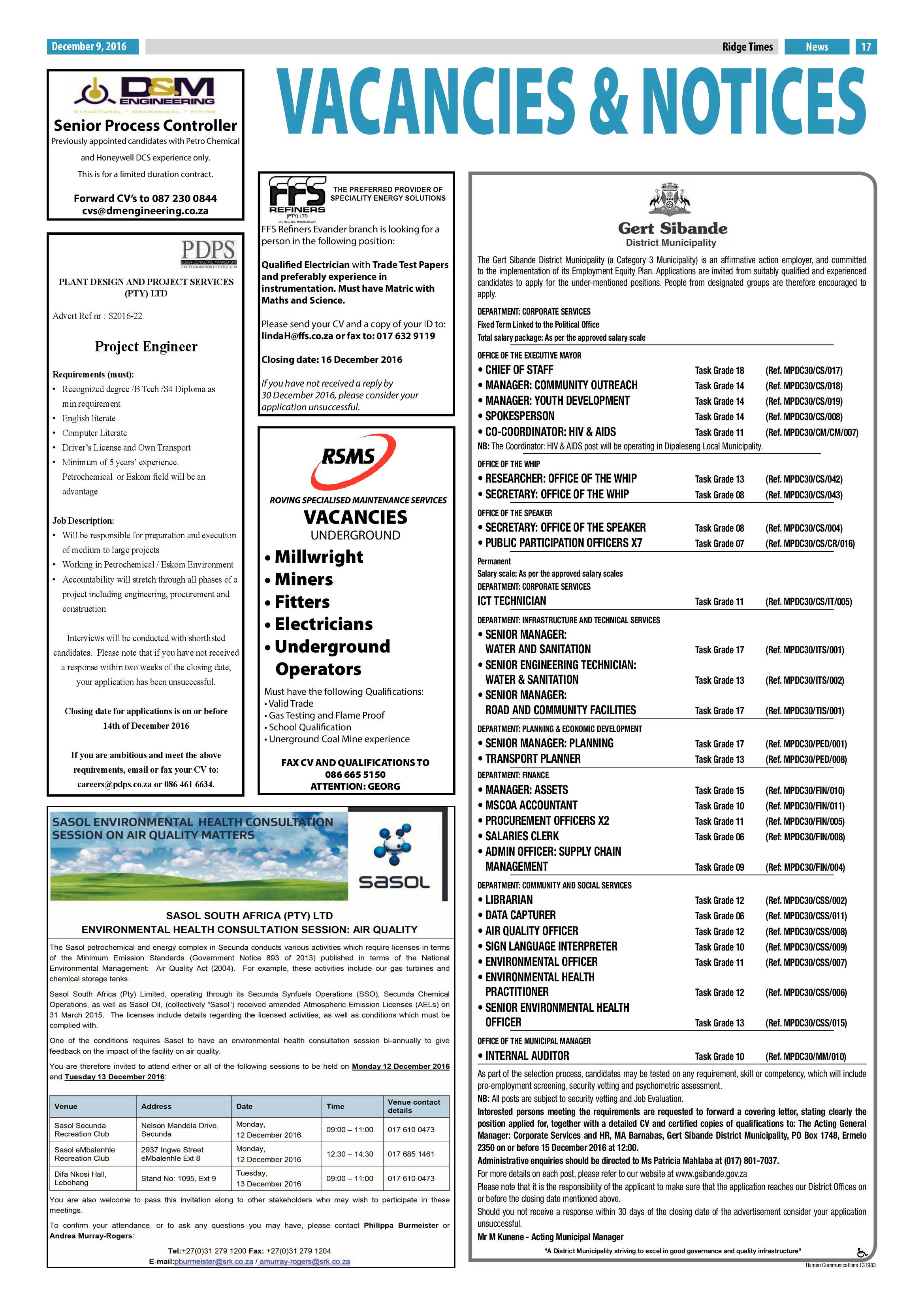 Ridge Times, 9 December 2016 page 17