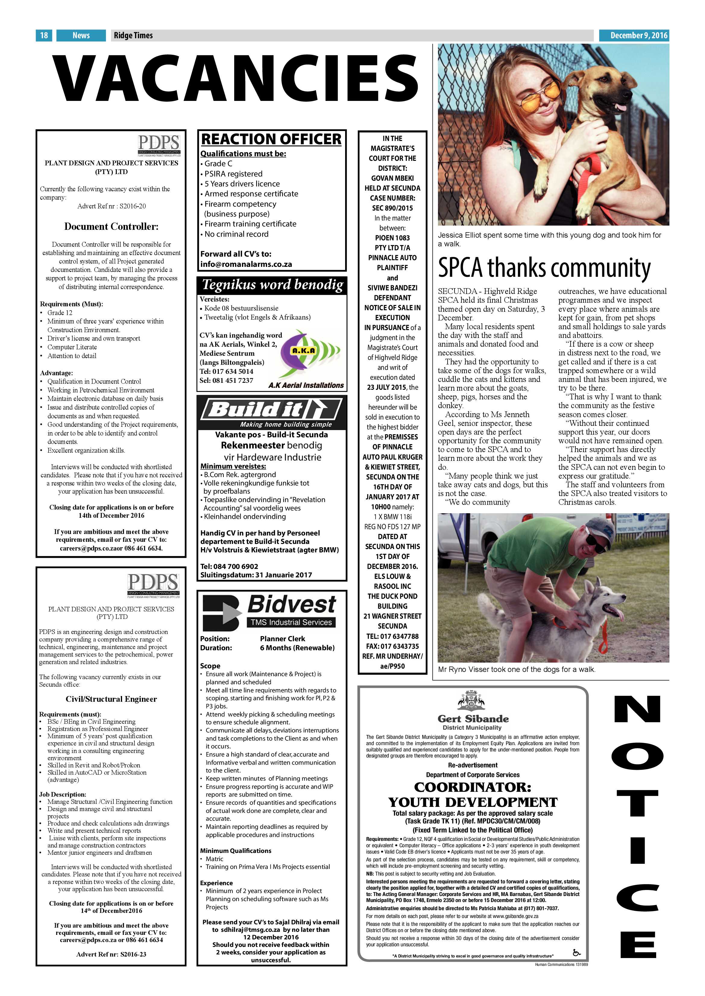 Ridge Times, 9 December 2016 page 18