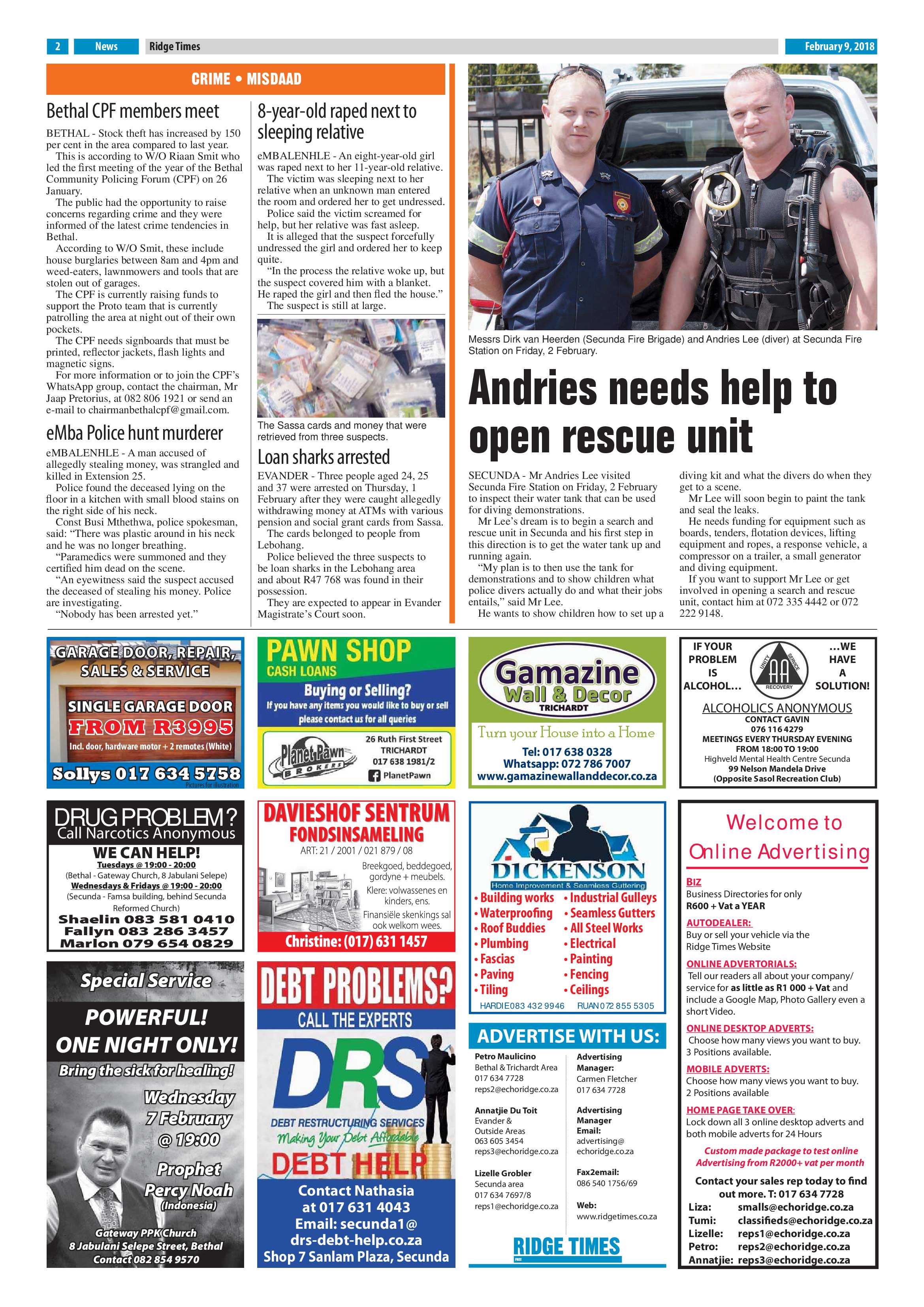 Ridge Times, 9 February 2018 page 2