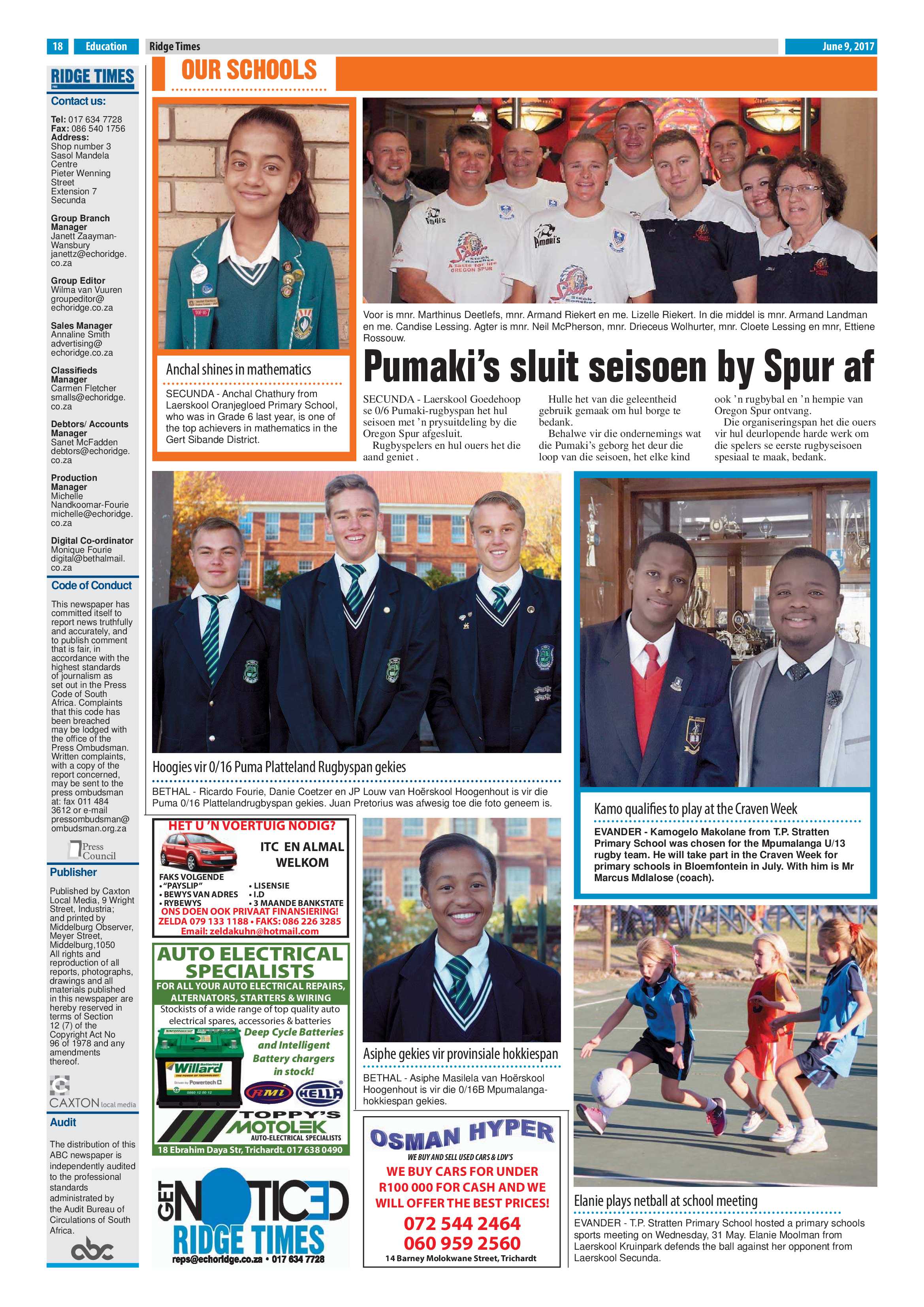 Ridge Times, 9 June 2017 page 18