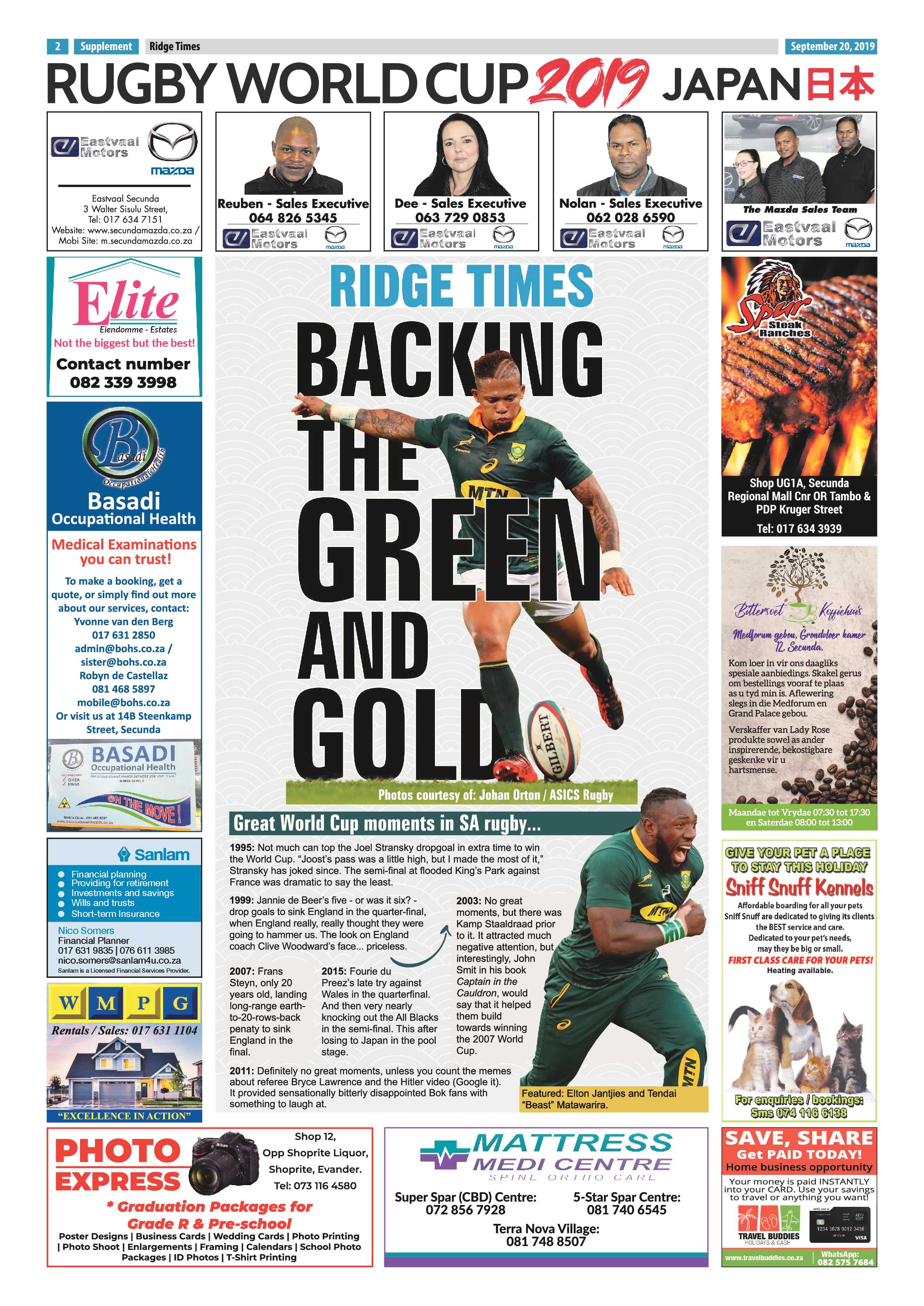Rugby World Cup 2019 Supplement Ridge Times