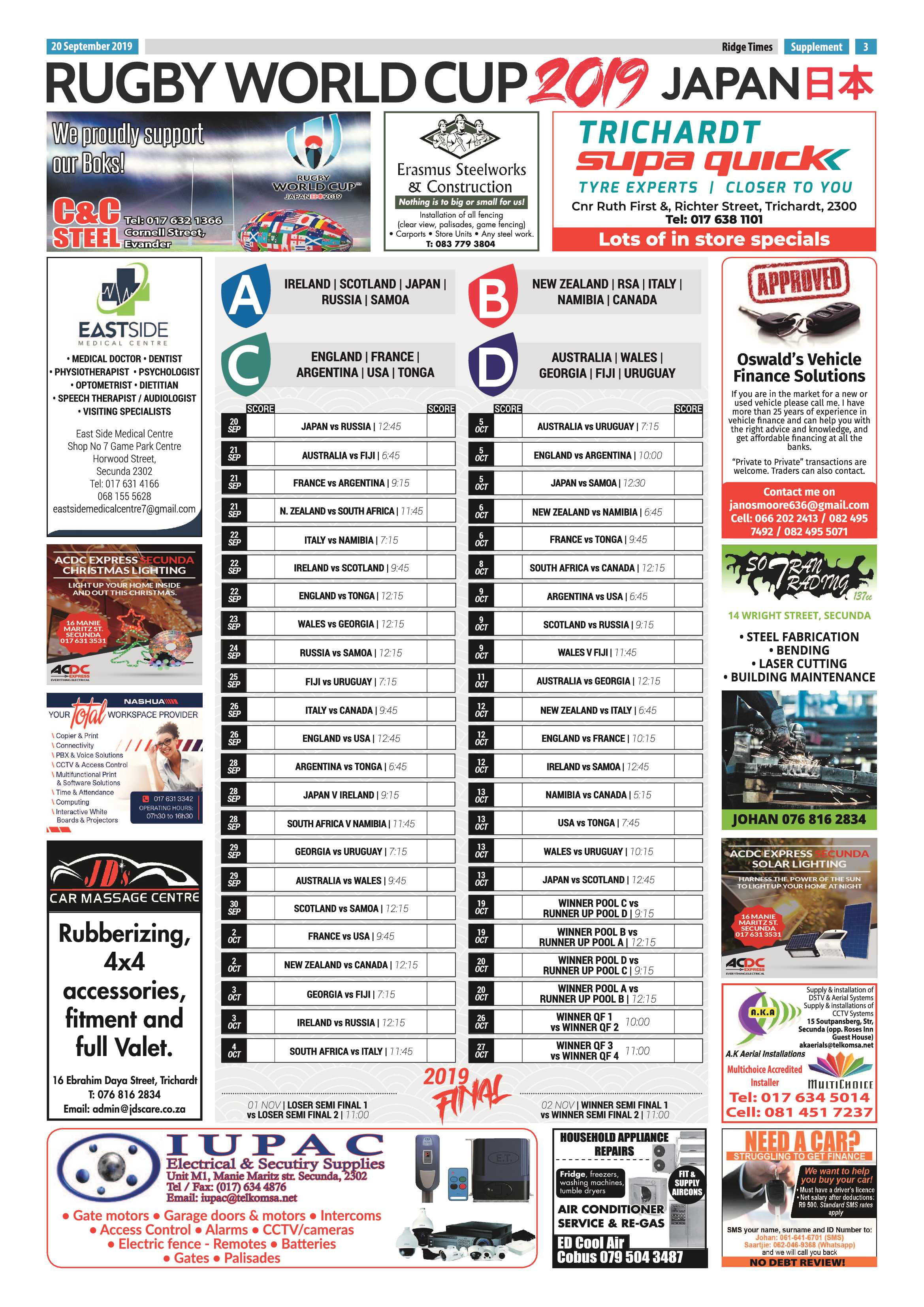 Rugby World Cup 2019 Supplement page 3