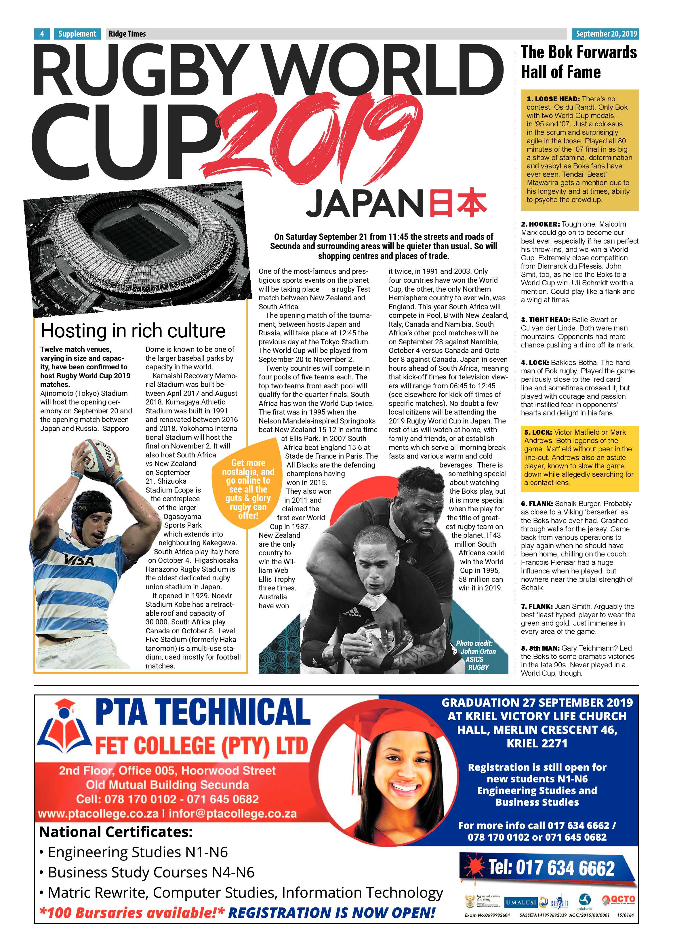 Rugby World Cup 2019 Supplement page 4