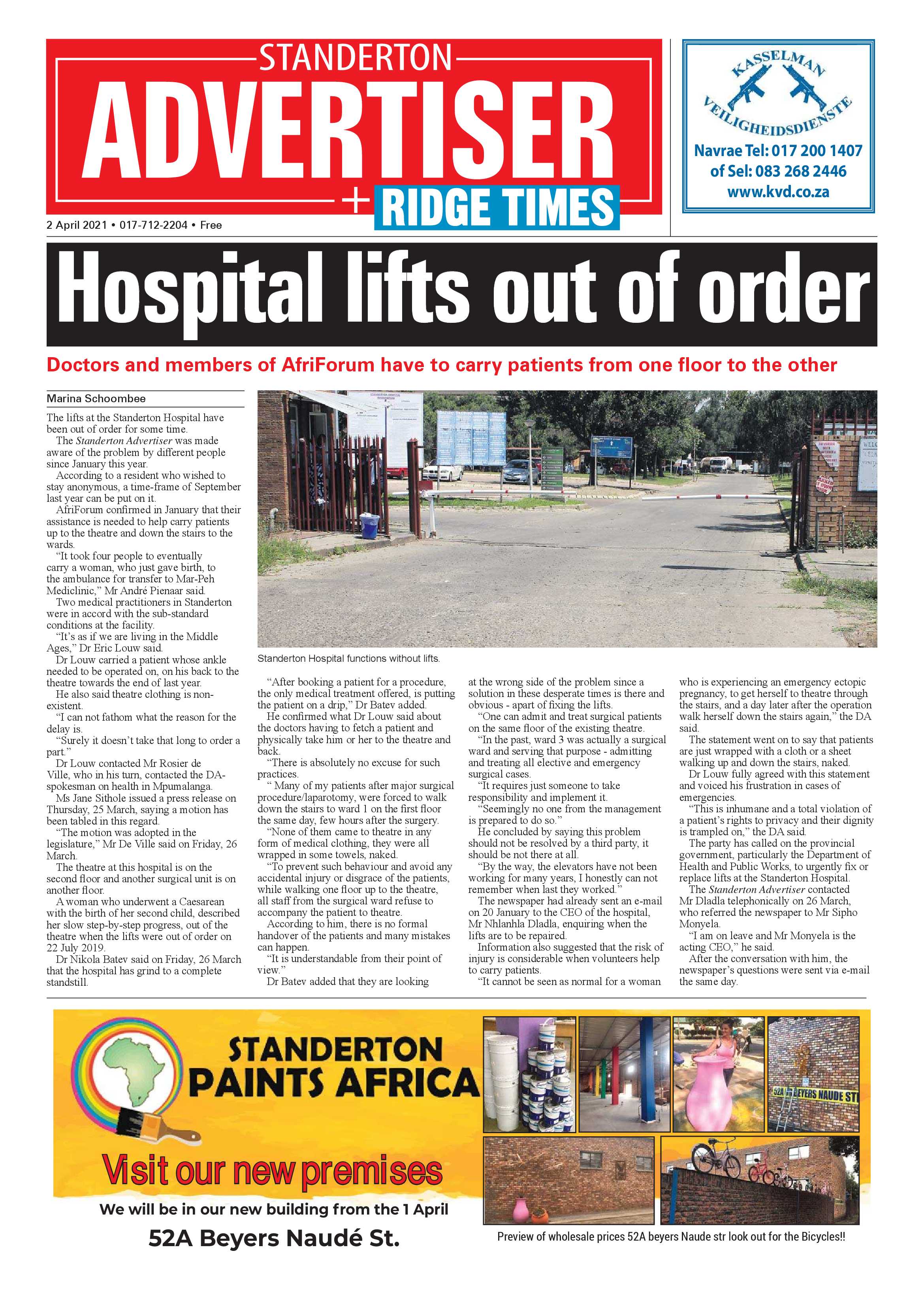 Standerton Advertiser 02 April 2021 page 1