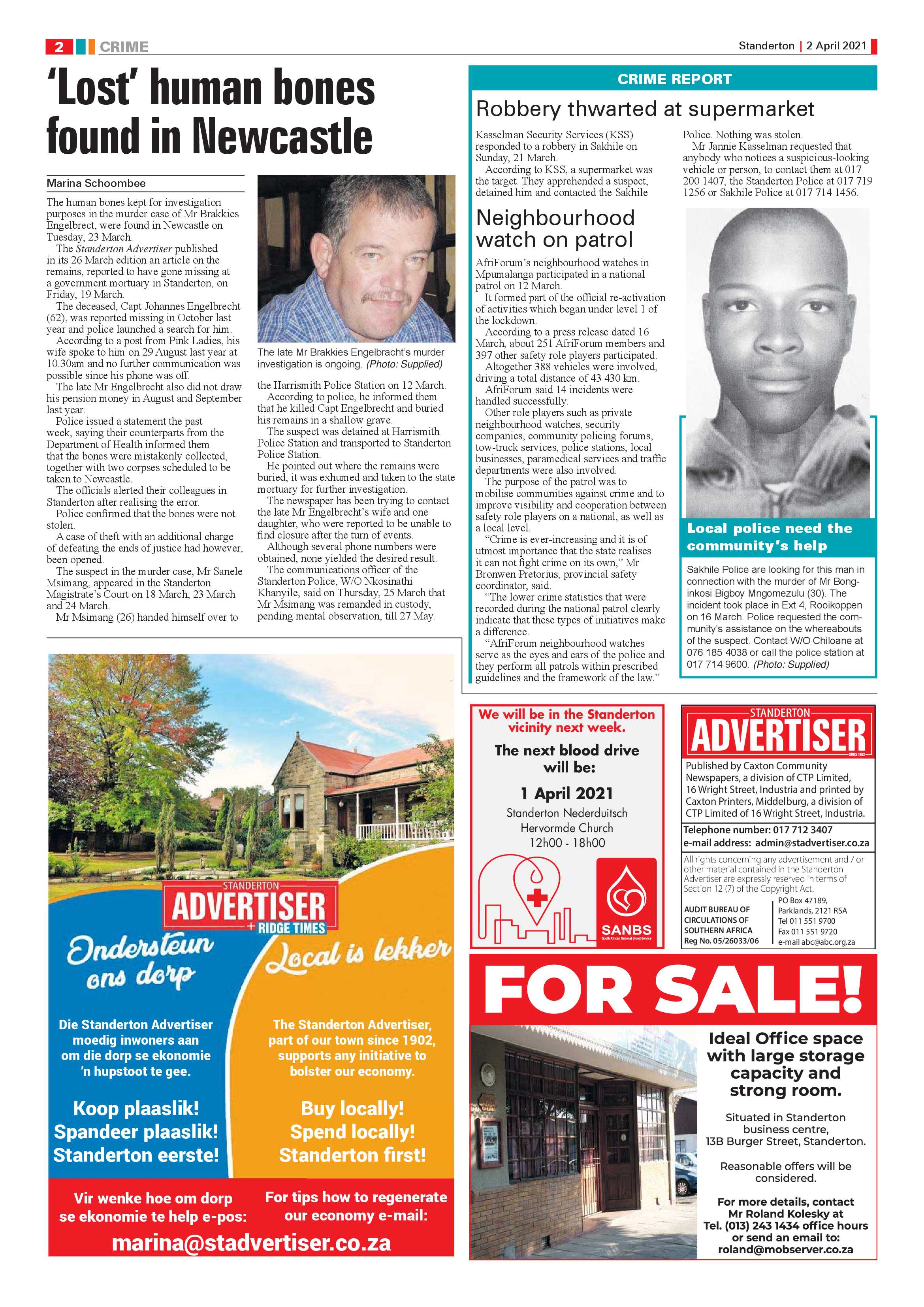 Standerton Advertiser 02 April 2021 page 2