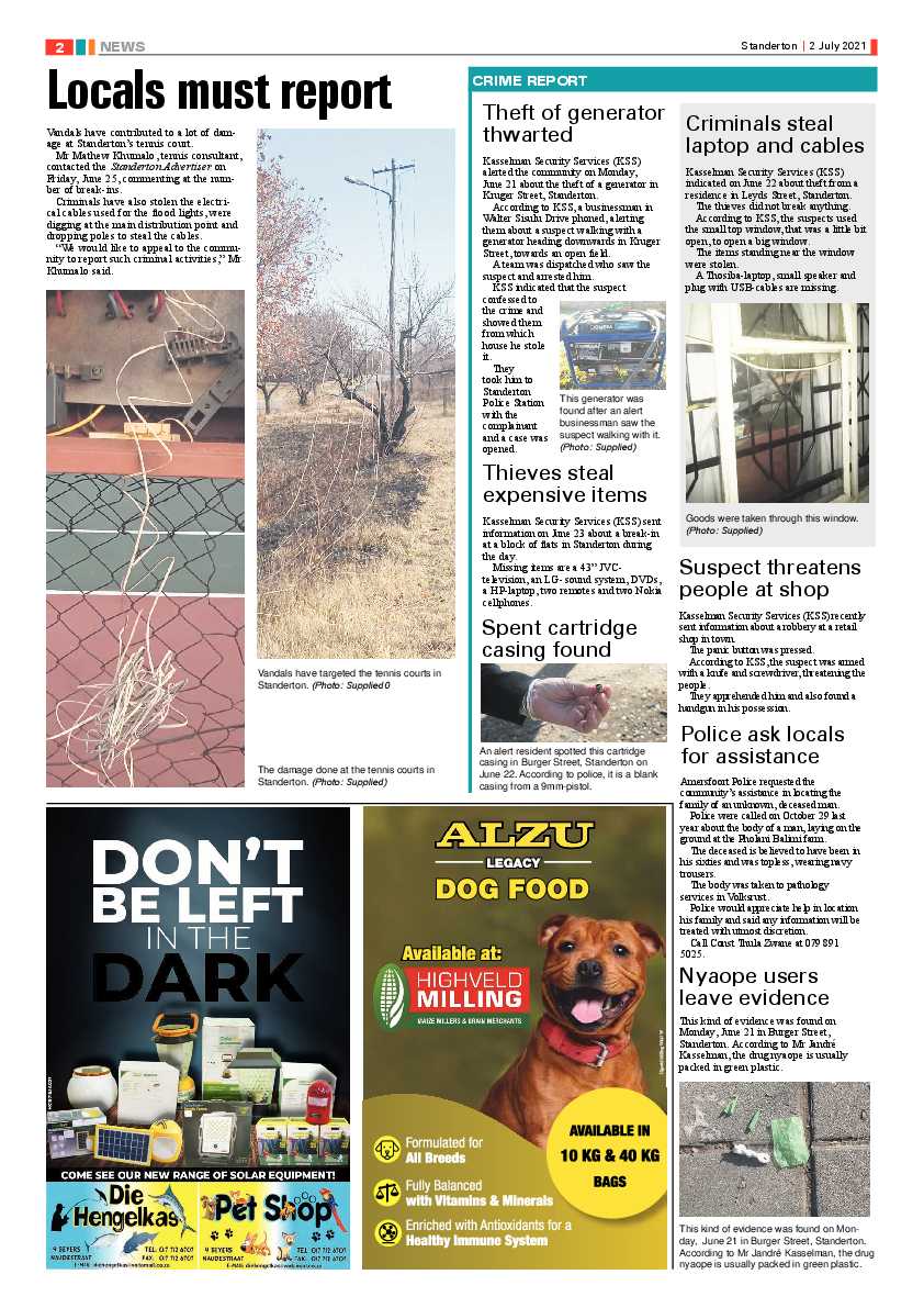 Standerton Advertiser 02 July 2021 page 2