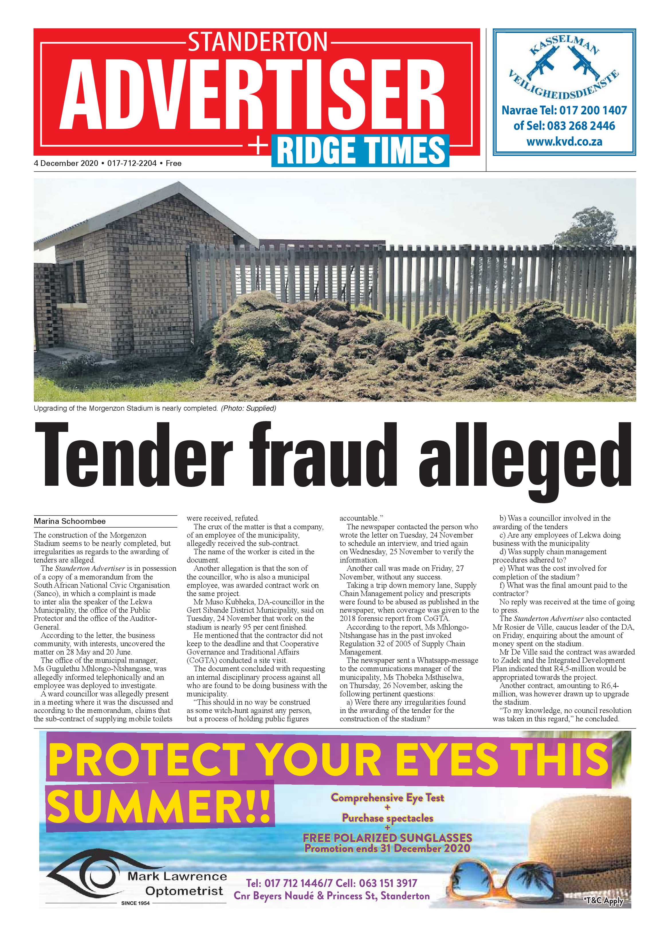Standerton Advertiser 04 December 2020 page 1