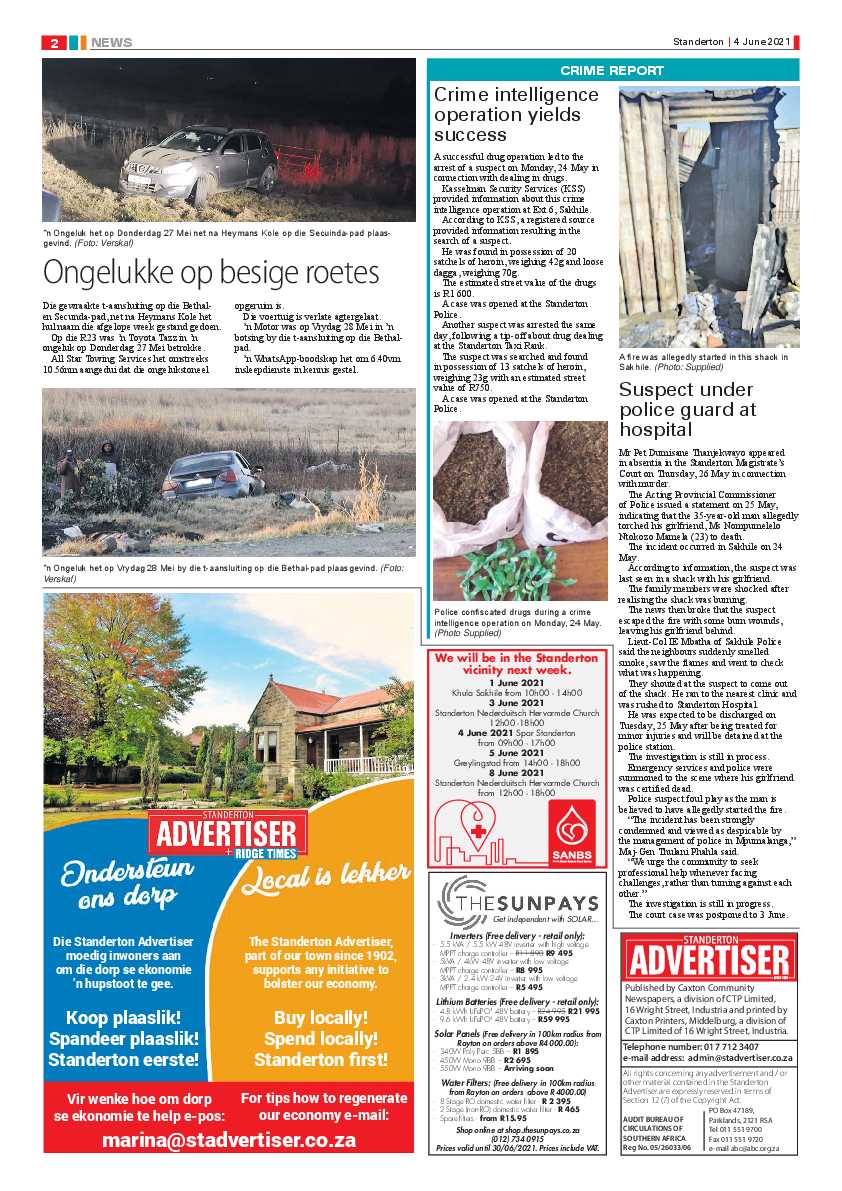 Standerton Advertiser 04 June 2021 page 2
